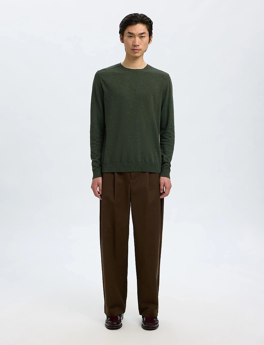 Selected - SLMBERG CREW NECK NOOS - rundhals - forest night - 4