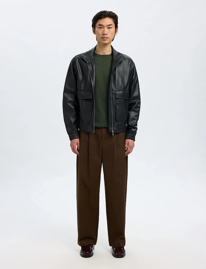 Selected - SLMBERG CREW NECK NOOS - rundhalsad - forest night - 5