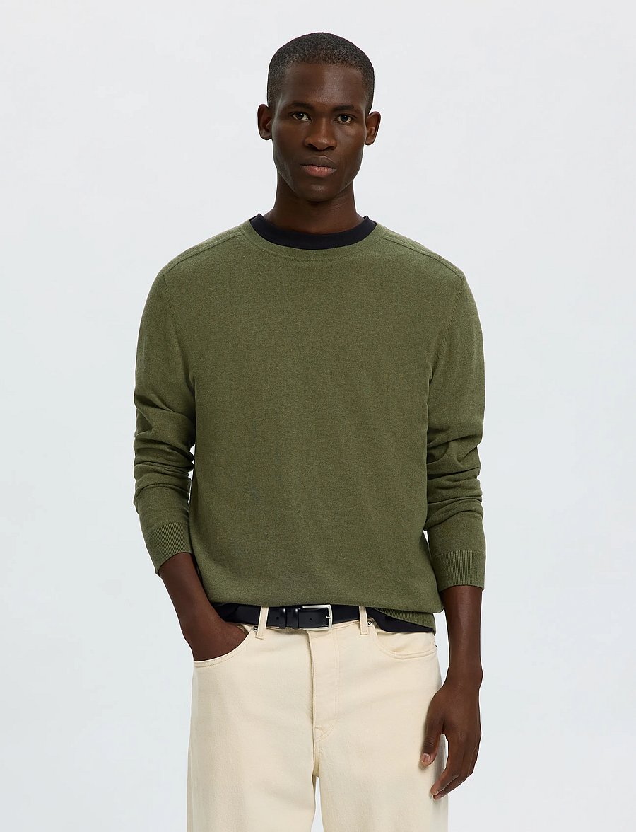 Selected - SLMBERG CREW NECK NOOS - rundhals - kalamata - 0