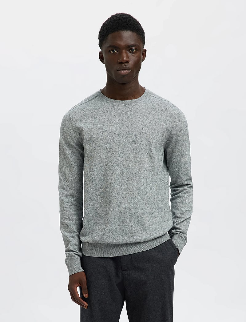 Selected - SLHBERG CREW NECK NOOS - rundhals - light grey melange - 0