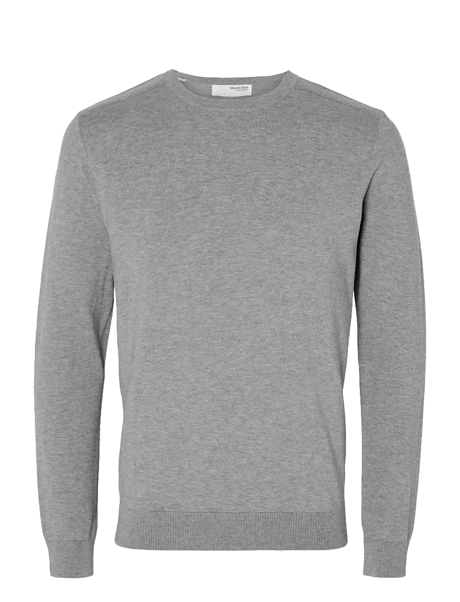 Selected - SLMBERG CREW NECK NOOS - rundhals - medium grey melange - 1