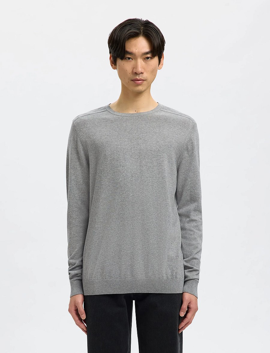 Selected - SLMBERG CREW NECK NOOS - rundhals - medium grey melange - 0