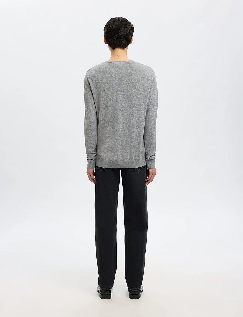 Selected - SLMBERG CREW NECK NOOS - megztiniai su apvalia apykakle - medium grey melange - 3