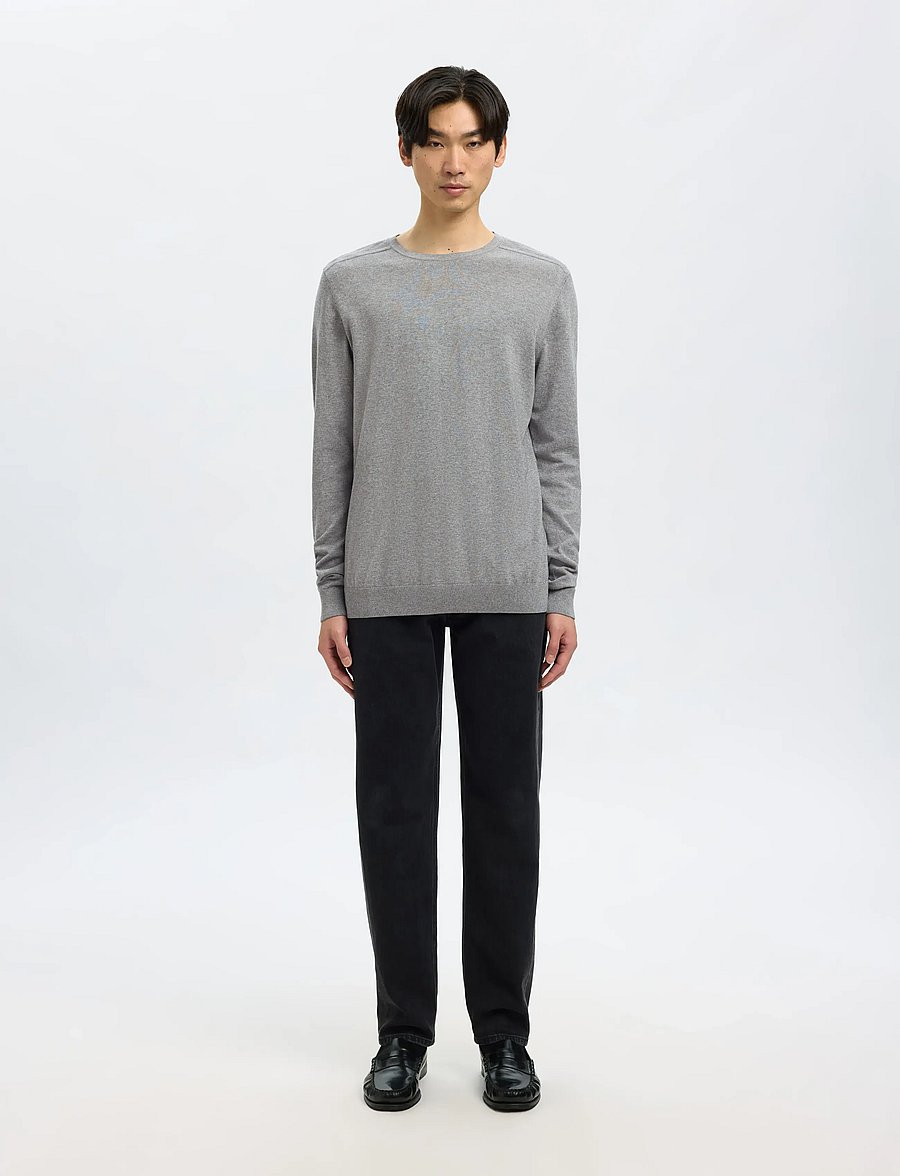 Selected - SLMBERG CREW NECK NOOS - rundhals - medium grey melange - 4