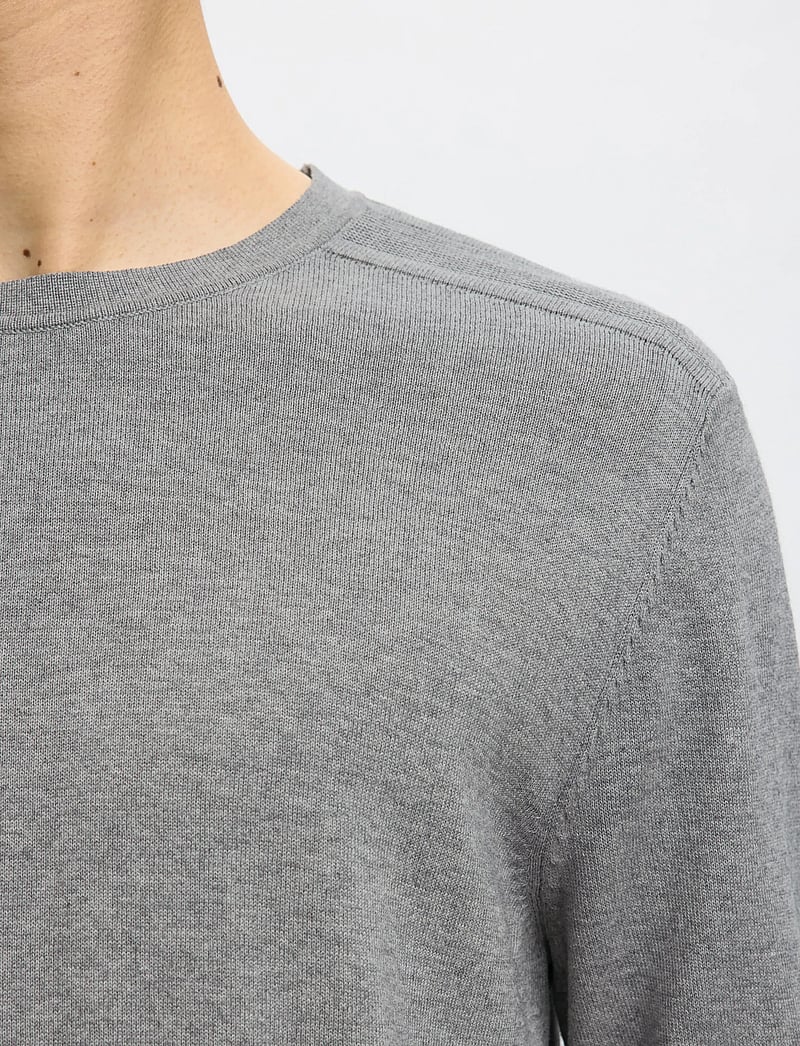 Selected - SLMBERG CREW NECK NOOS - megztiniai su apvalia apykakle - medium grey melange - 5