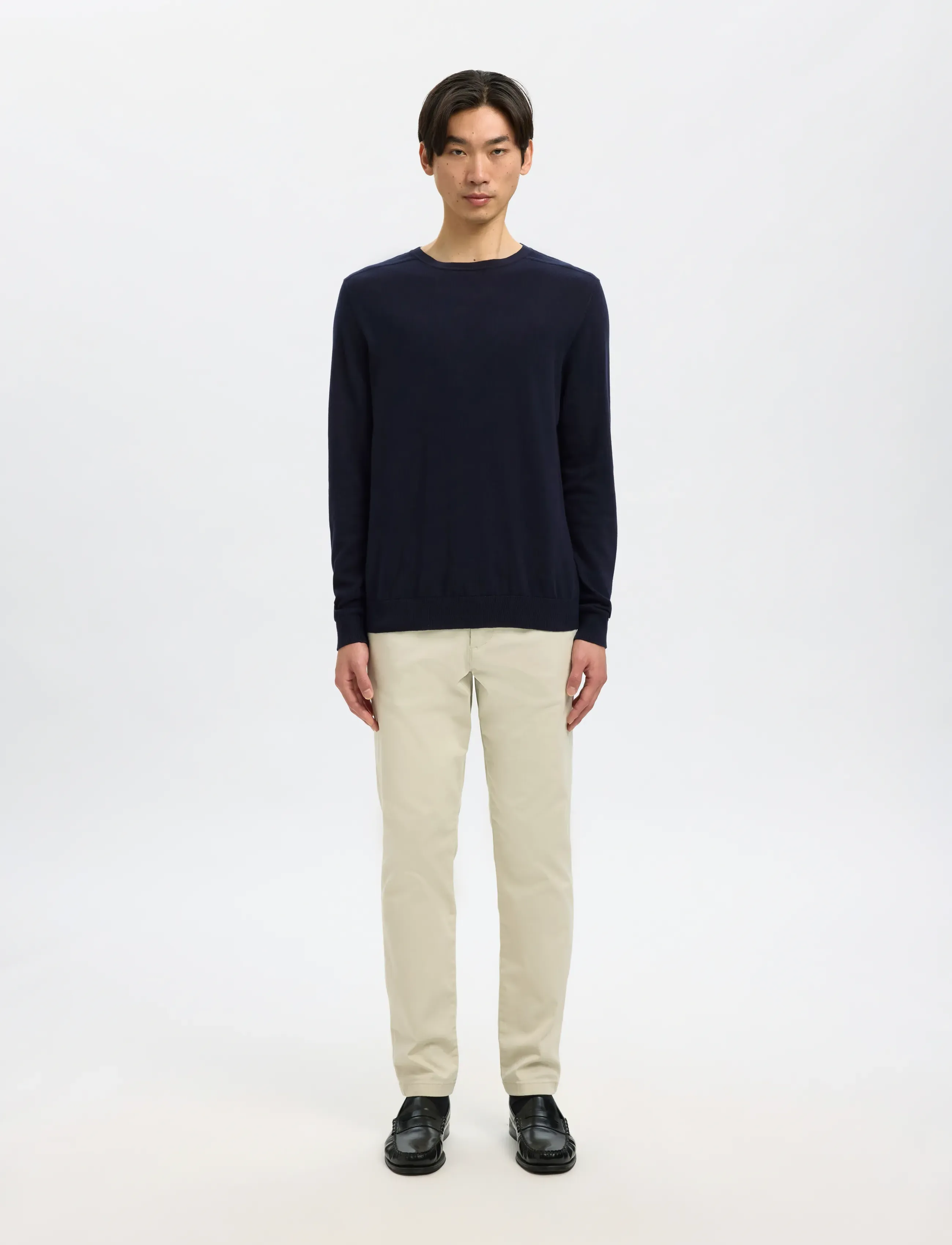 Selected - SLMBERG CREW NECK NOOS - Ümmarguse kaelusega kudumid - navy blazer - 4