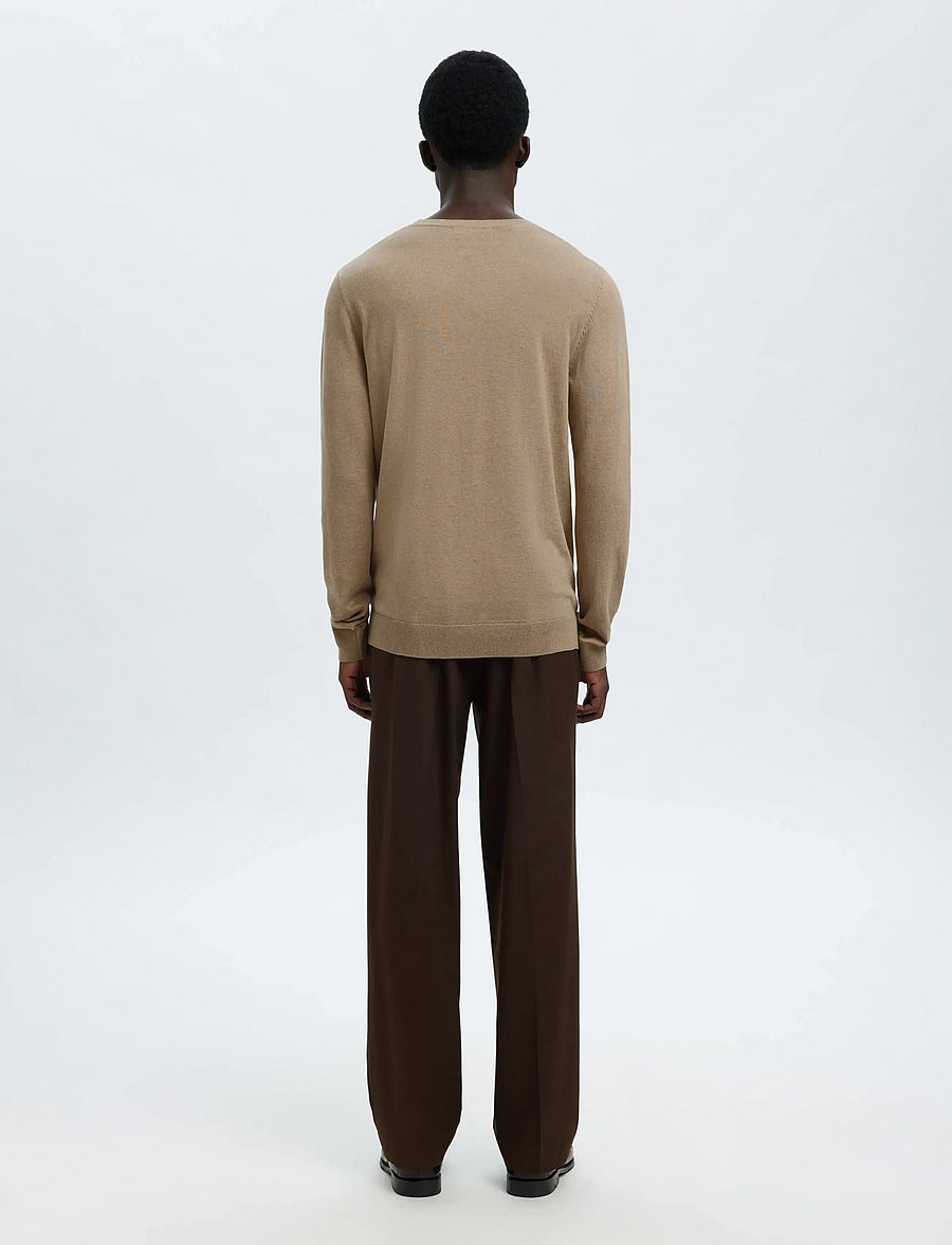 Selected - SLMBERG CREW NECK NOOS - rundhals - savannah tan - 2