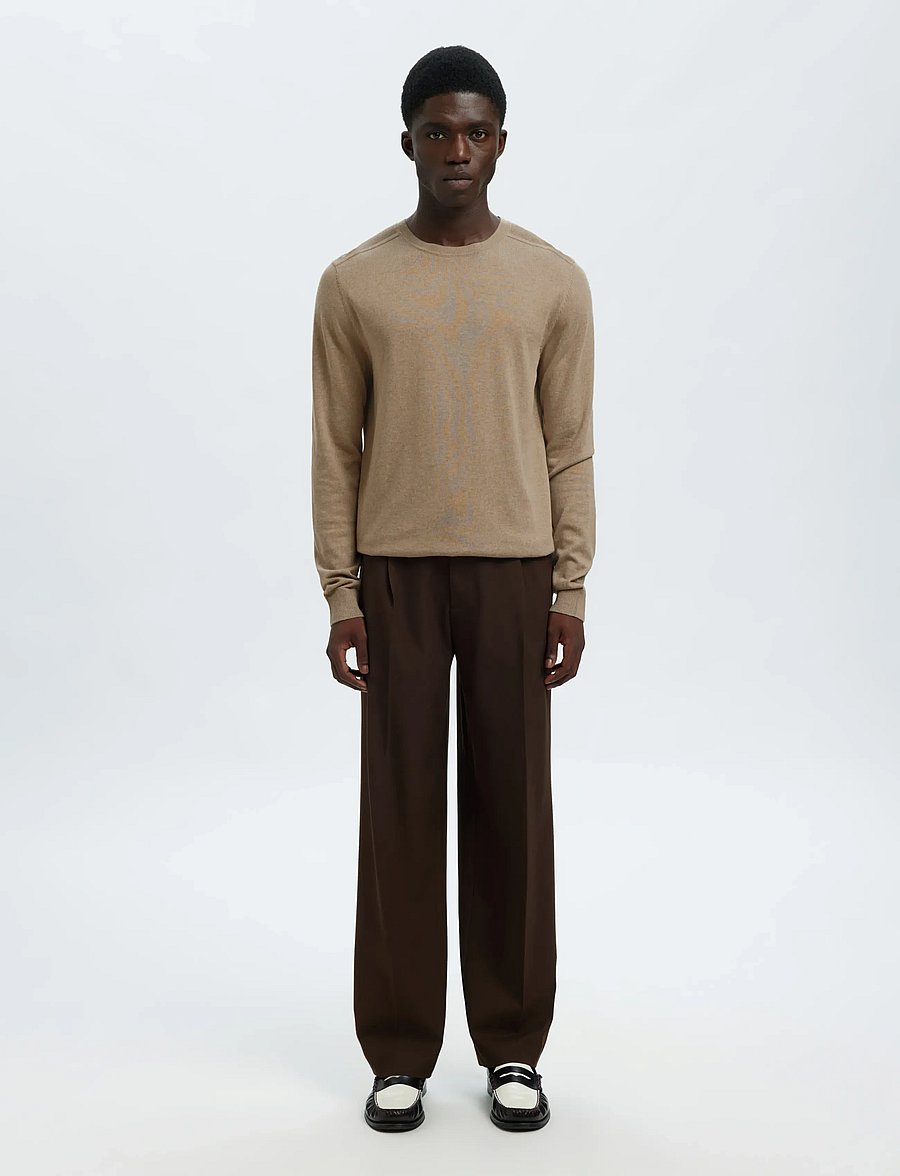 Selected - SLMBERG CREW NECK NOOS - rundhals - savannah tan - 5