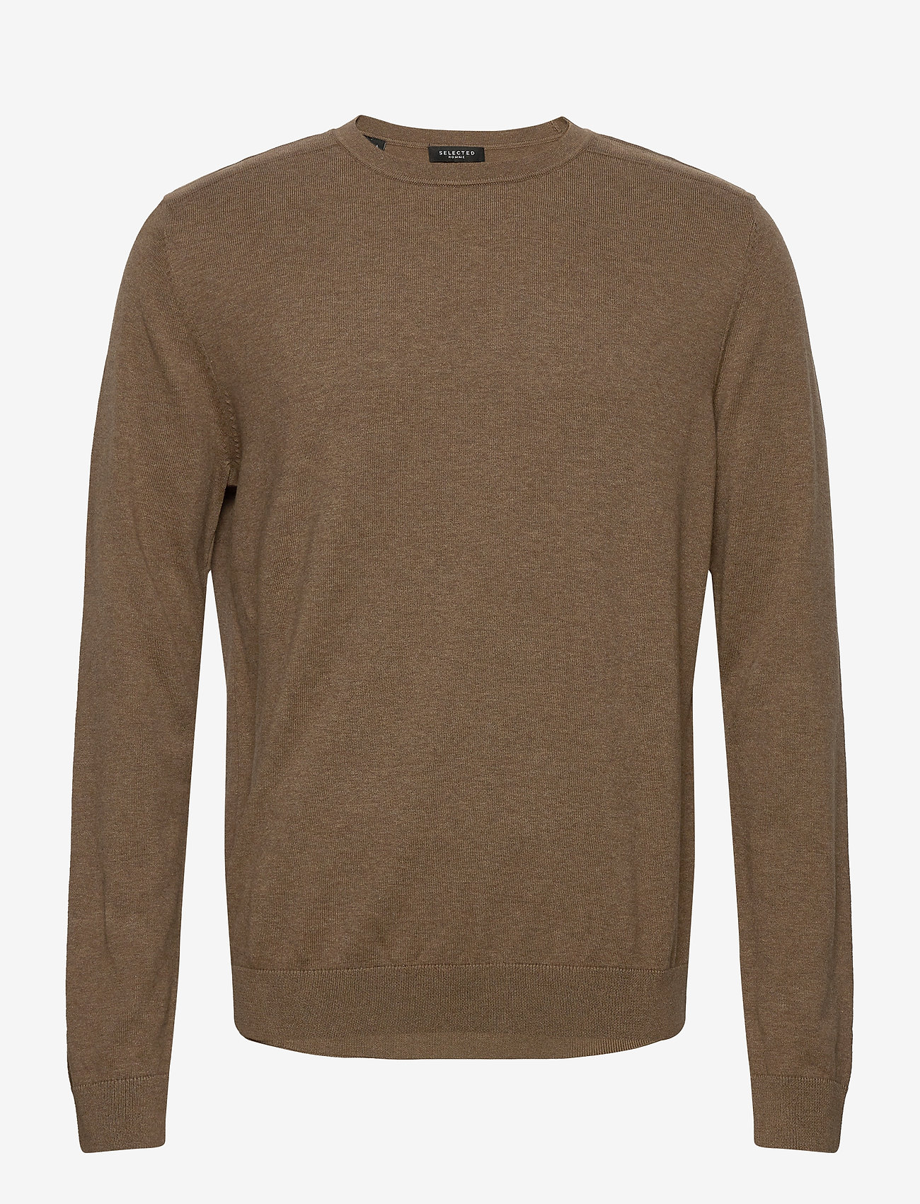 Selected - SLHBERG CREW NECK NOOS - rundhals - teak - 1
