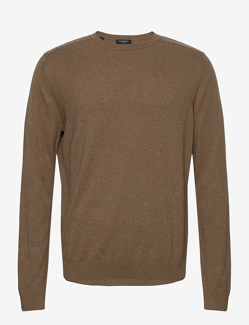 Selected - SLHBERG CREW NECK NOOS - rundhals - teak - 1