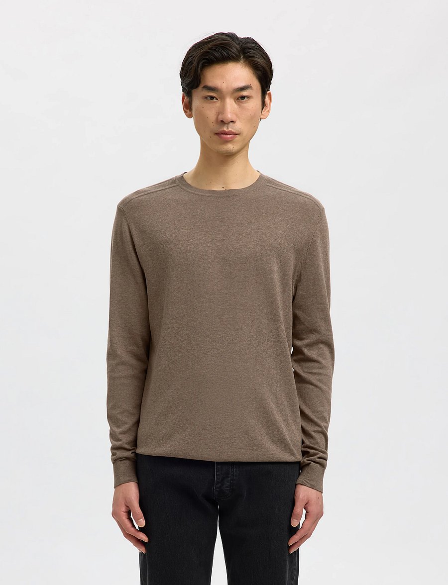 Selected - SLMBERG CREW NECK NOOS - rundhals - teak - 0