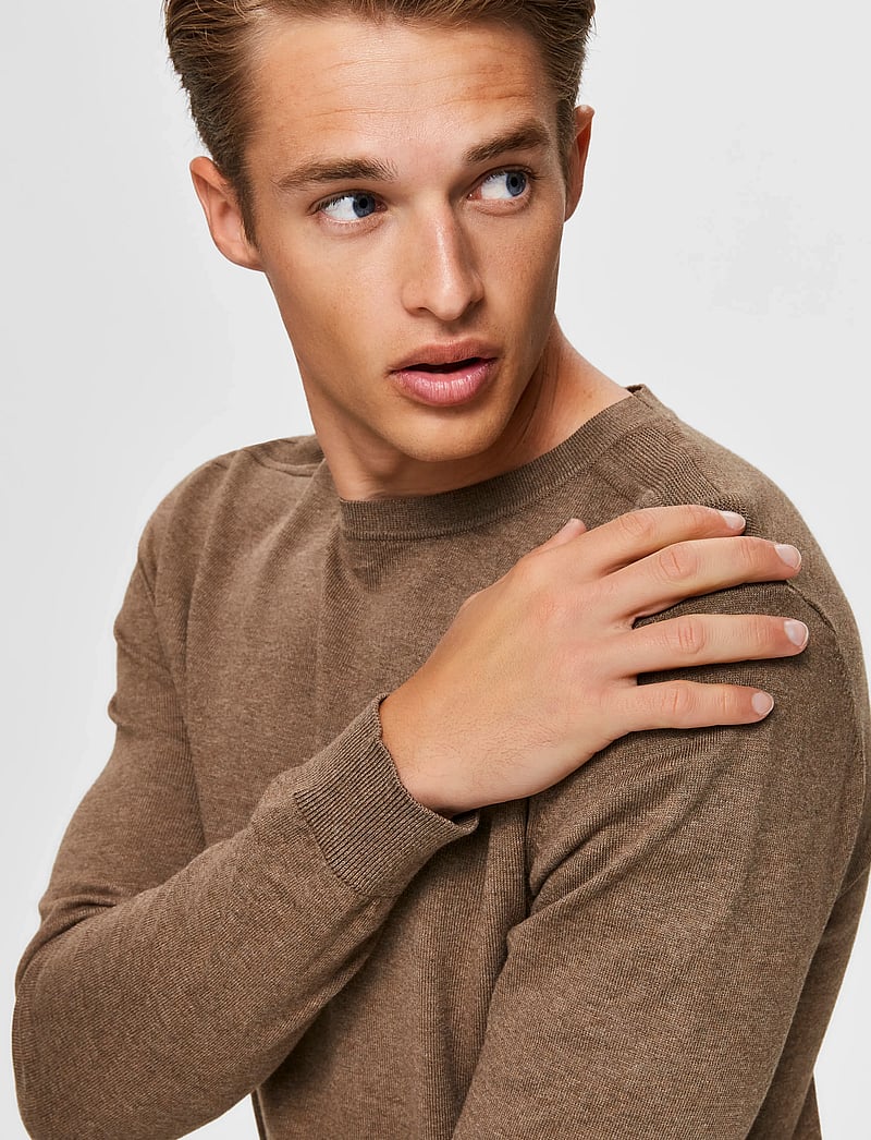 Selected - SLHBERG CREW NECK NOOS - rundhals - teak - 4