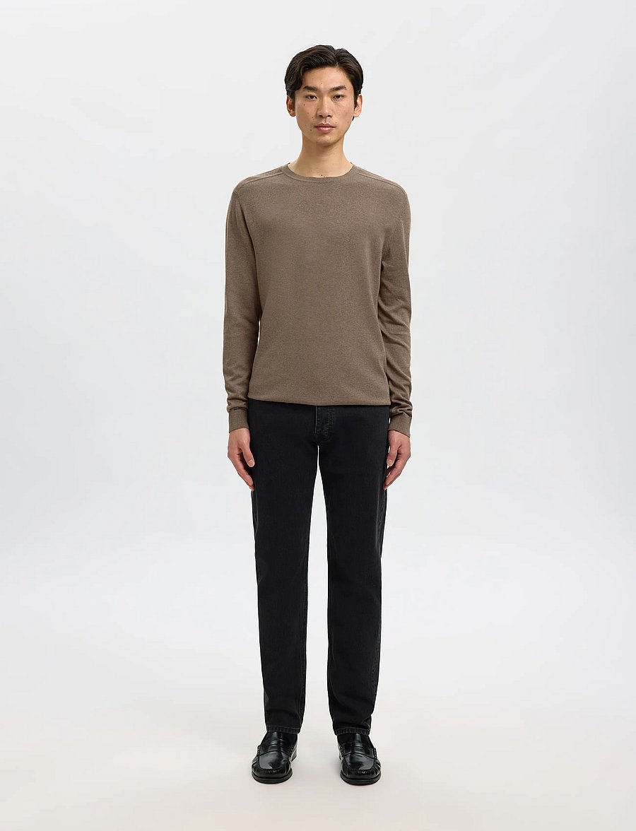 Selected - SLMBERG CREW NECK NOOS - rundhals - teak - 4