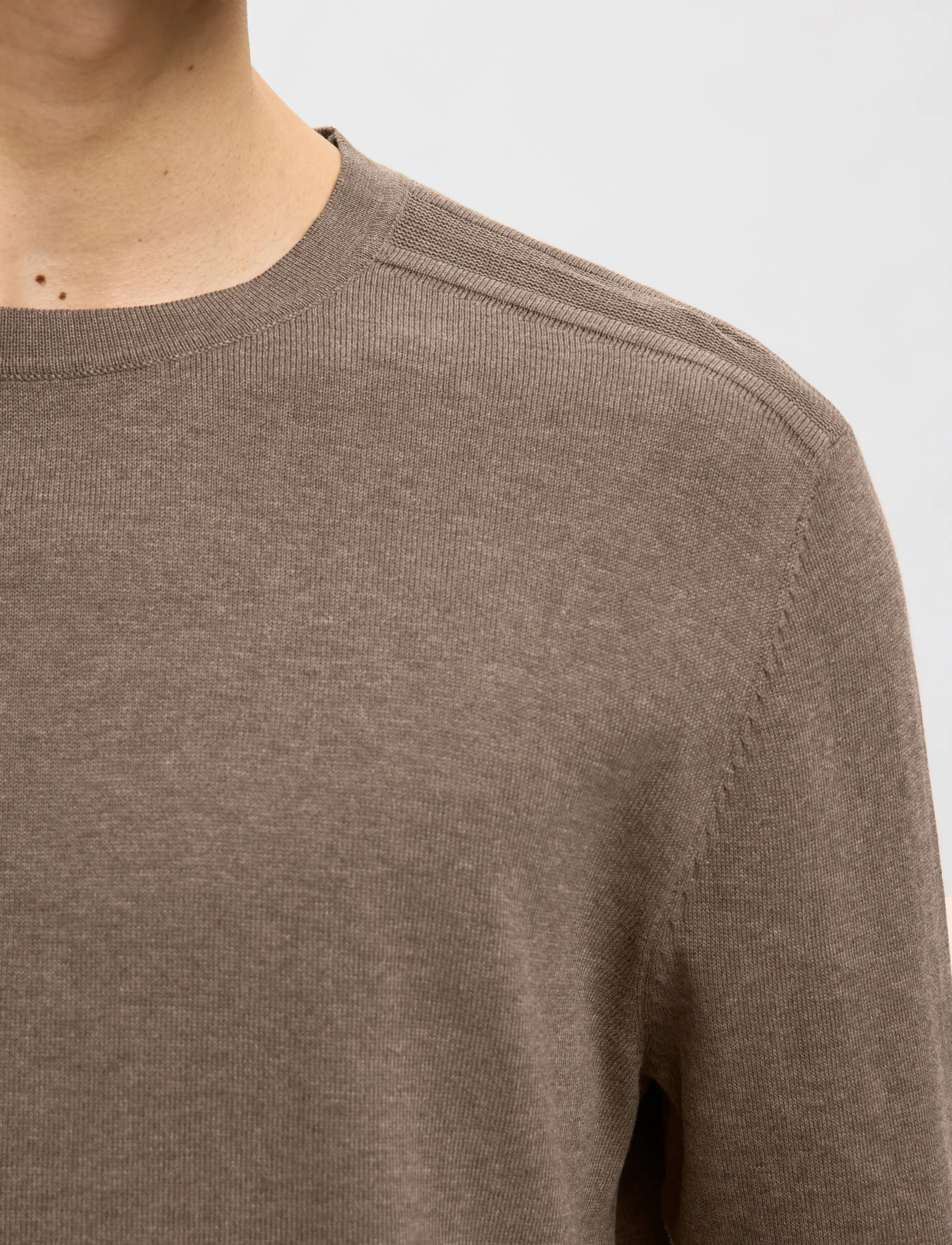 Selected - SLMBERG CREW NECK NOOS - rund hals - teak - 5