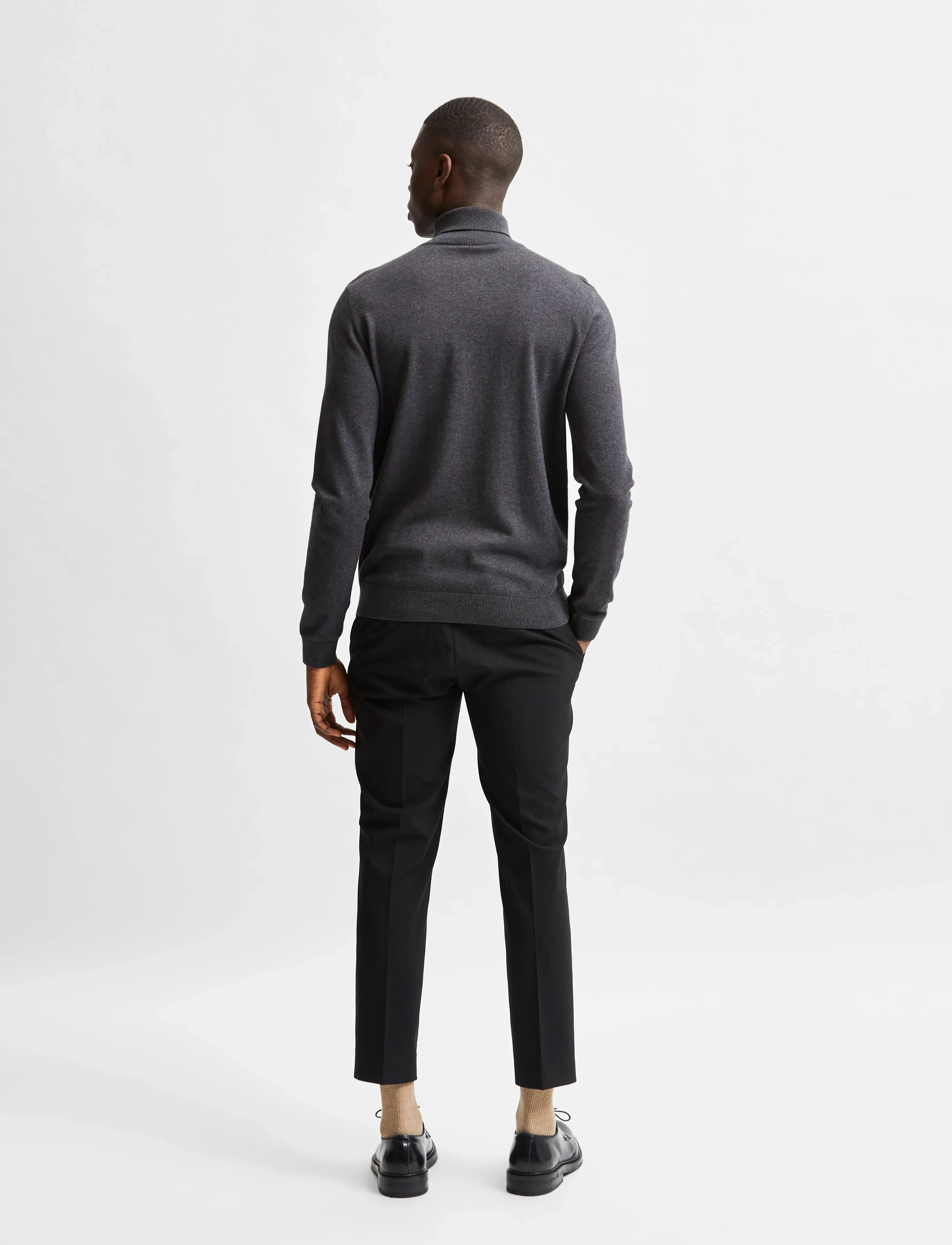Selected - SLHBERG ROLL NECK NOOS - rollkragen - antracit - 3