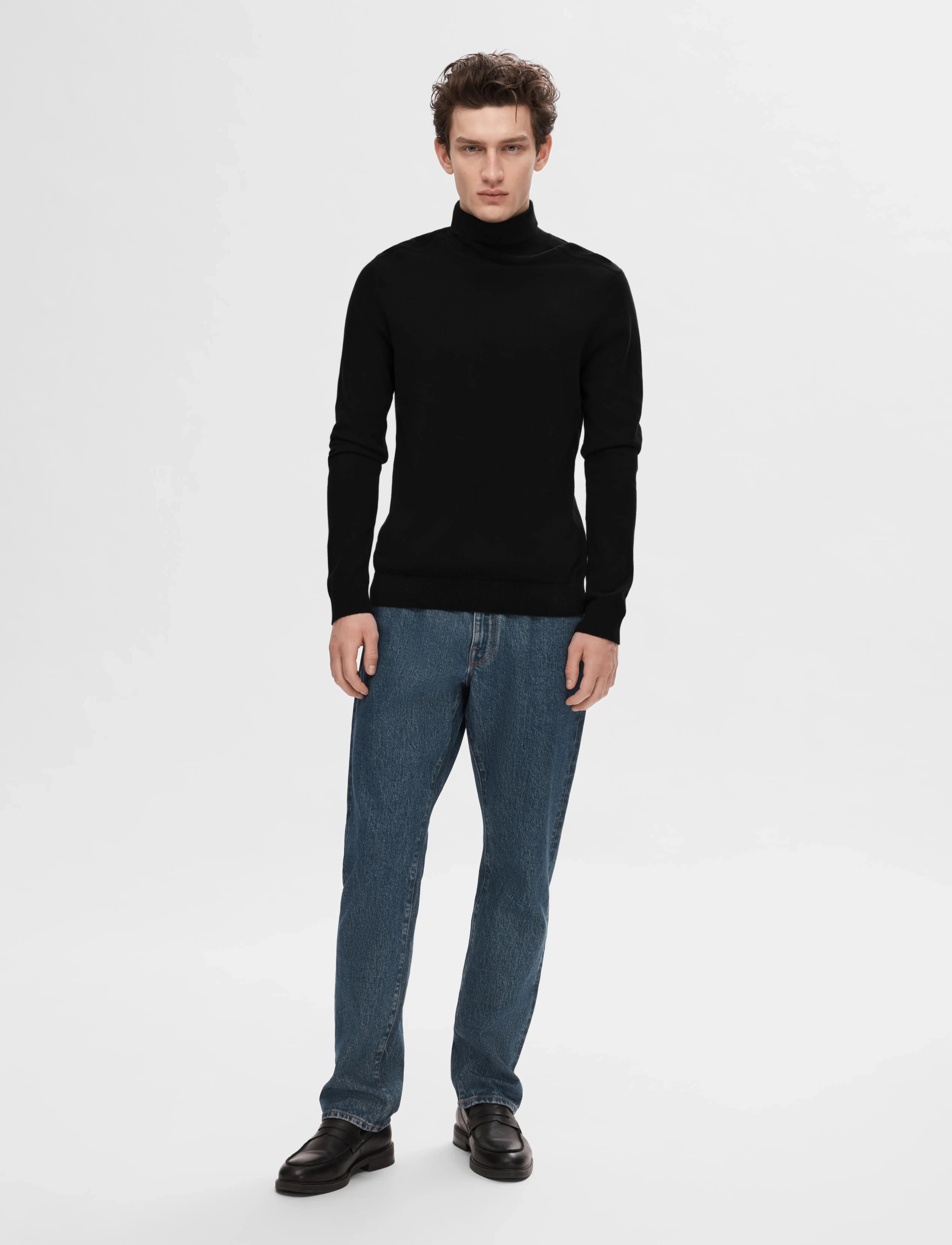 Selected - SLHBERG ROLL NECK NOOS - polokrage - black - 4