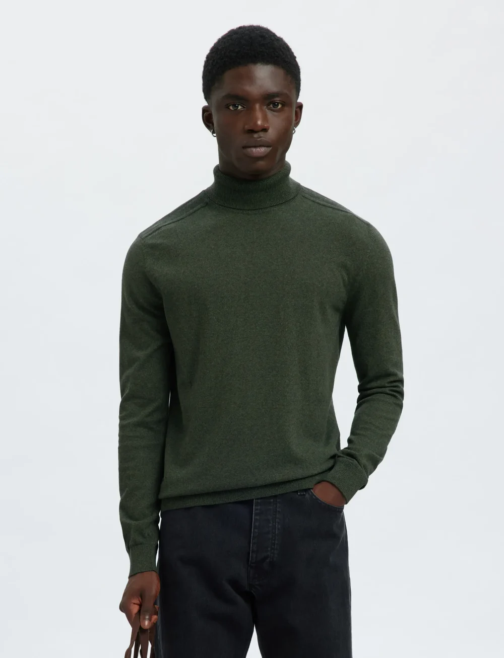 Selected - SLHBERG ROLL NECK NOOS - rullekraver - forest night - 0