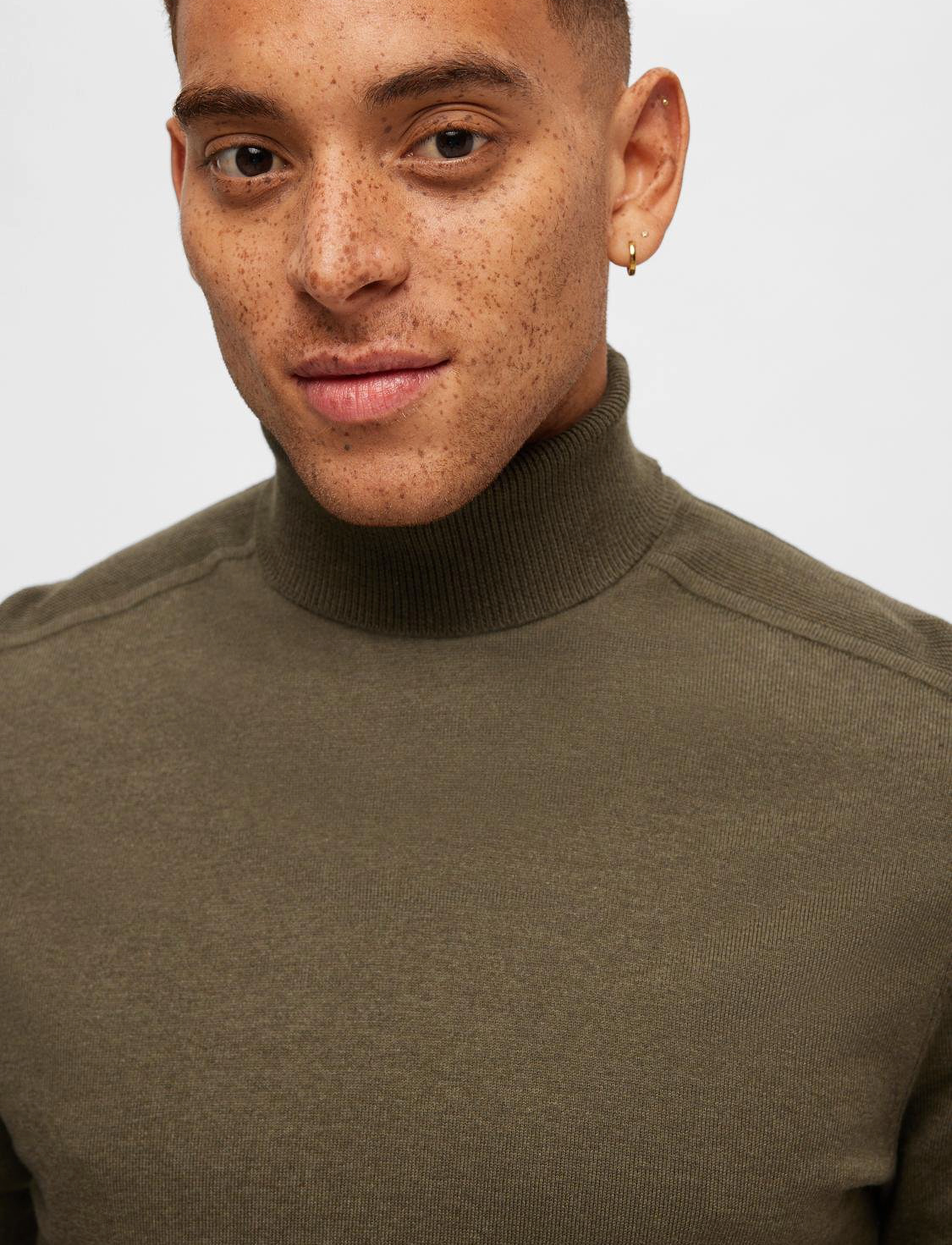 Selected - SLHBERG ROLL NECK NOOS - polokrage - ivy green - 4