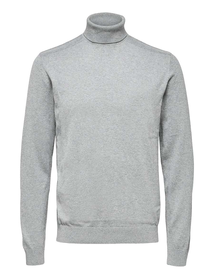 Selected - SLHBERG ROLL NECK NOOS - polokrage - medium grey melange - 1