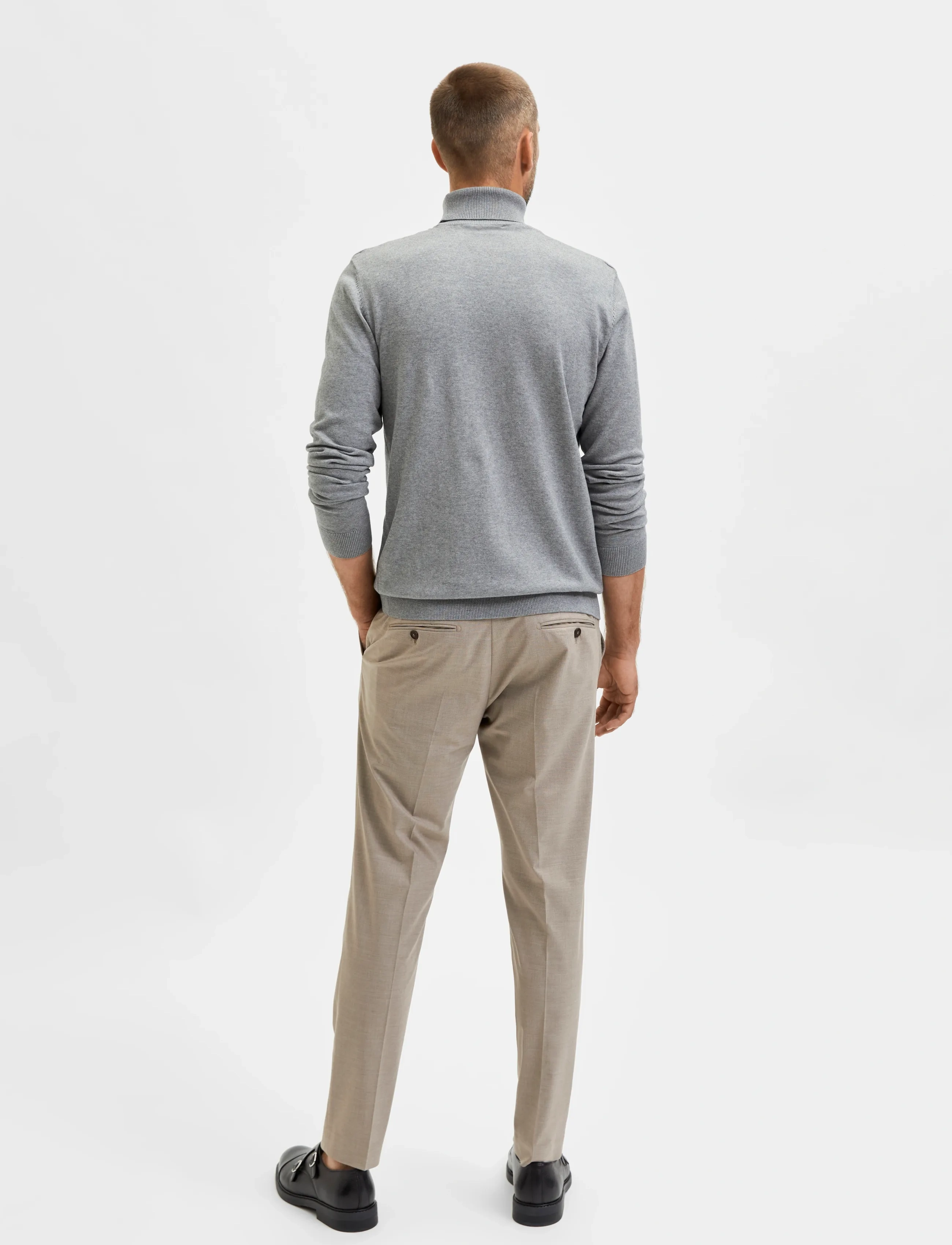 Selected - SLHBERG ROLL NECK NOOS - polokrage - medium grey melange - 3