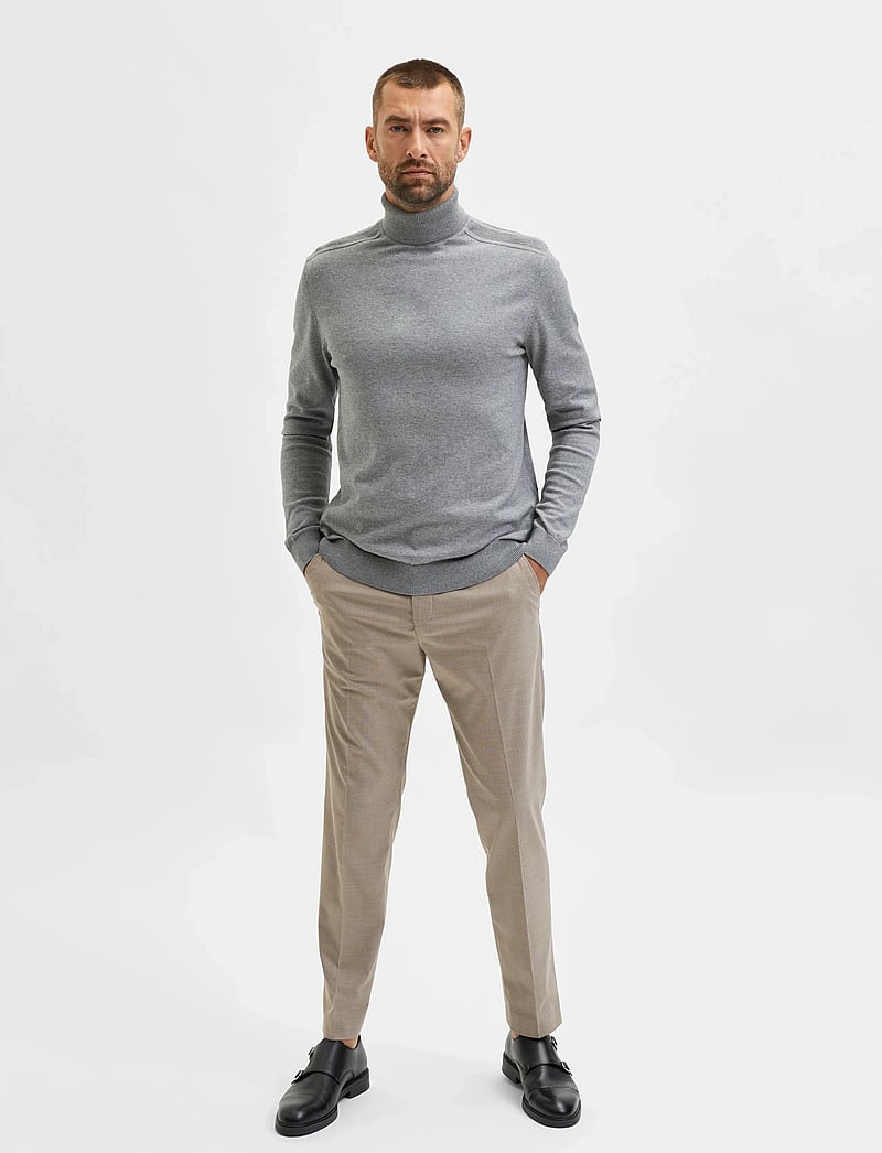Selected - SLHBERG ROLL NECK NOOS - rullekraver - medium grey melange - 4