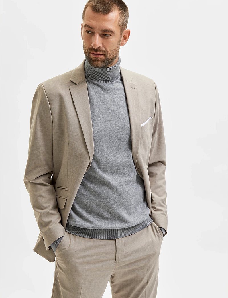 Selected - SLHBERG ROLL NECK NOOS - rullekraver - medium grey melange - 5