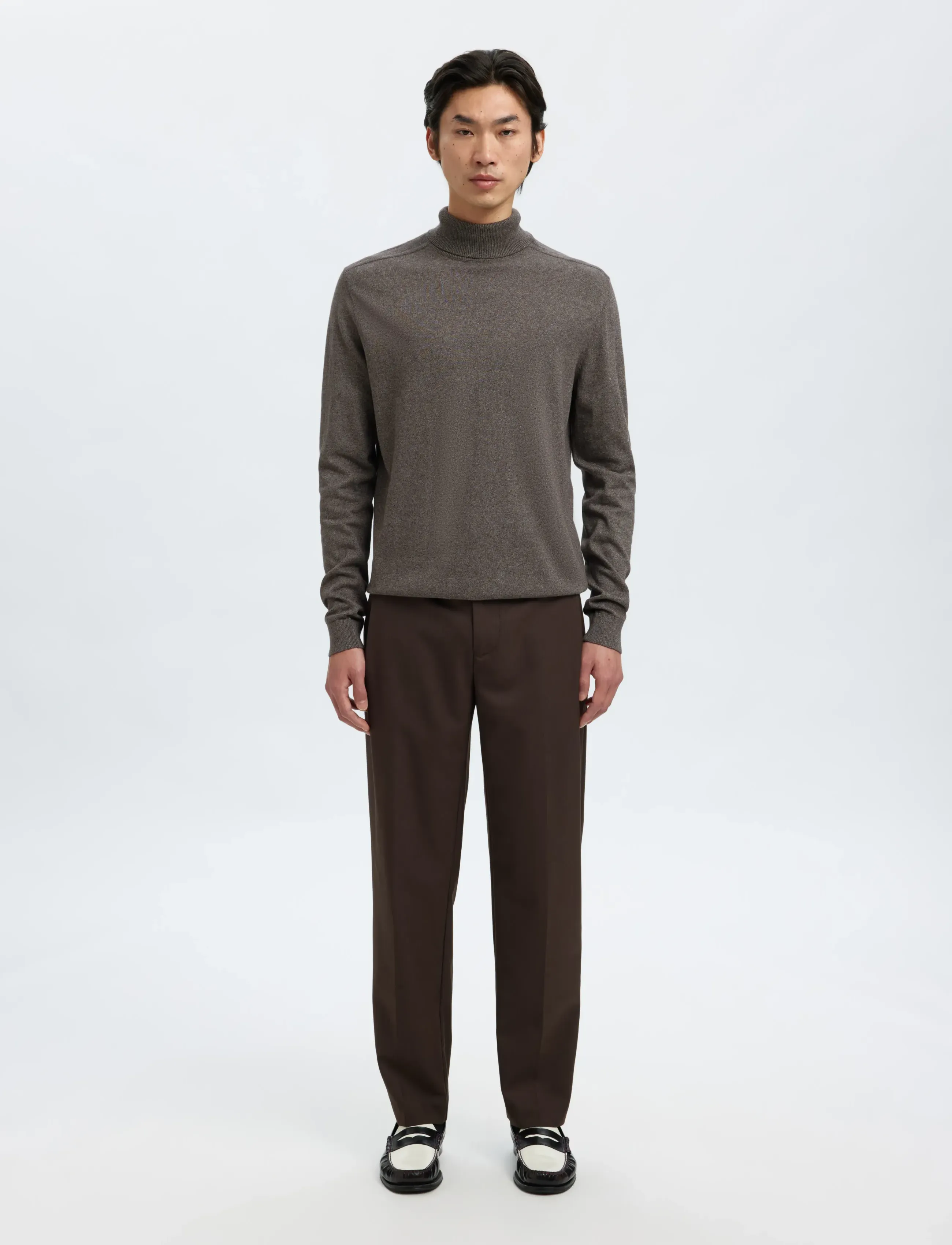 Selected - SLHBERG ROLL NECK NOOS - golfy - morel - 3