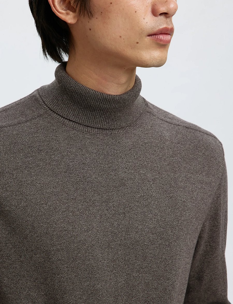 Selected - SLHBERG ROLL NECK NOOS - golfy - morel - 4