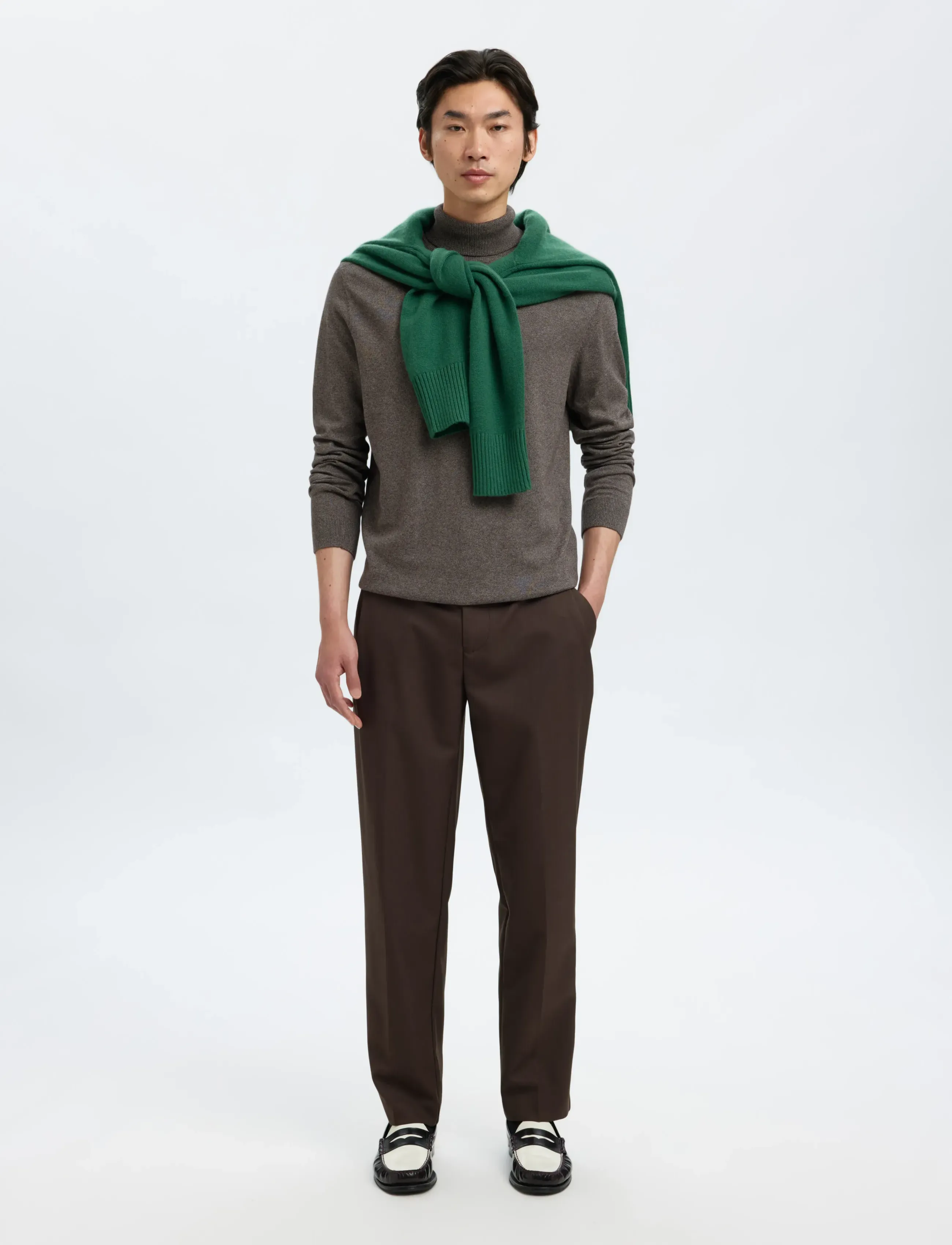 Selected - SLHBERG ROLL NECK NOOS - golfy - morel - 5