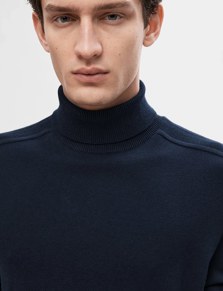 Selected - SLHBERG ROLL NECK NOOS - rollkragen - navy blazer - 4