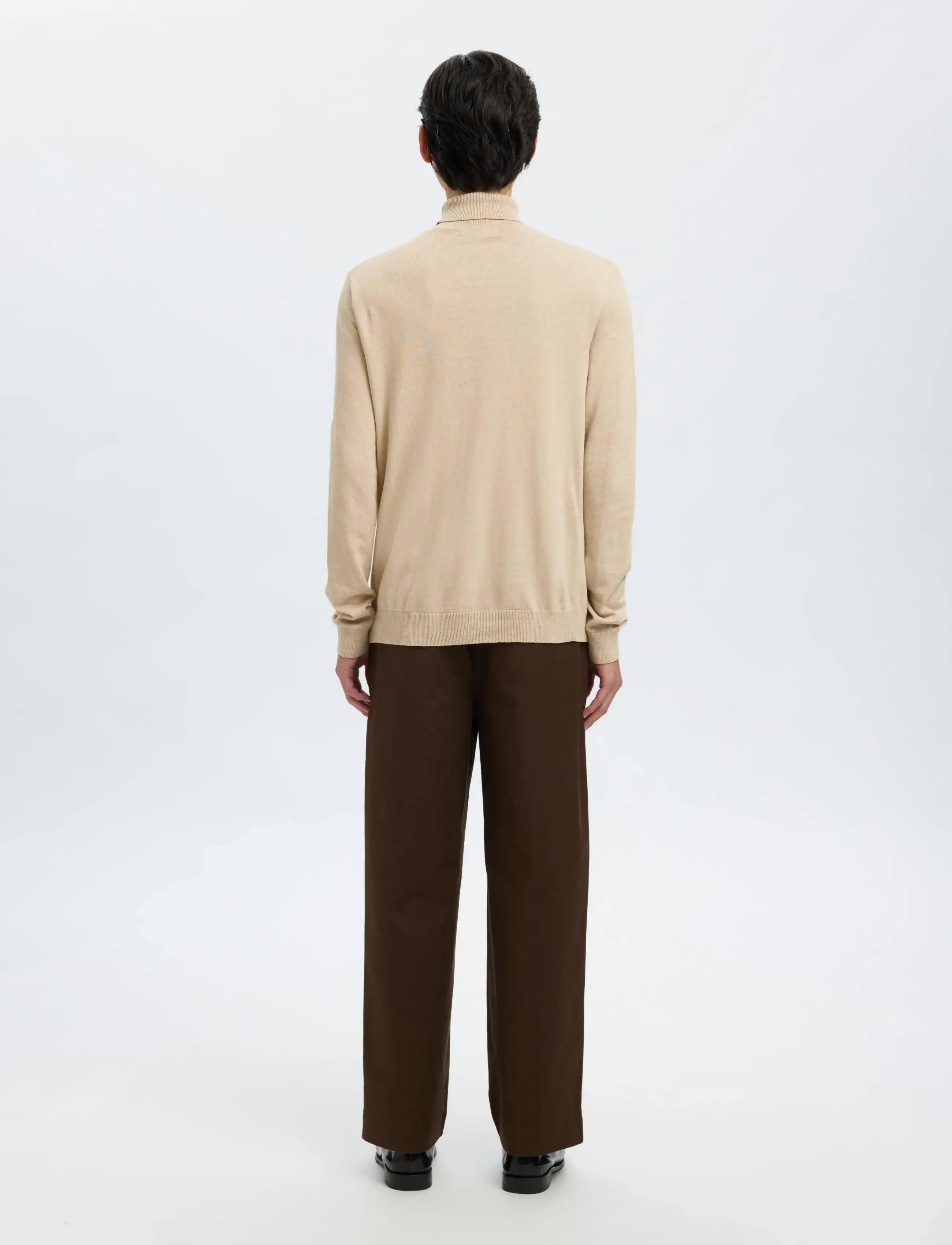 Selected - SLHBERG ROLL NECK NOOS - polokrage - oatmeal - 2