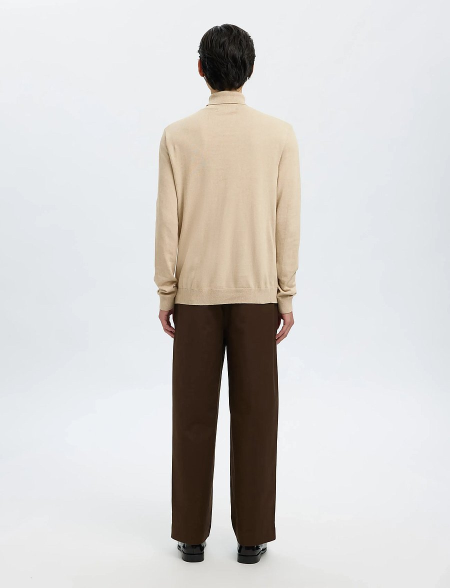 Selected - SLHBERG ROLL NECK NOOS - polokrage - oatmeal - 2