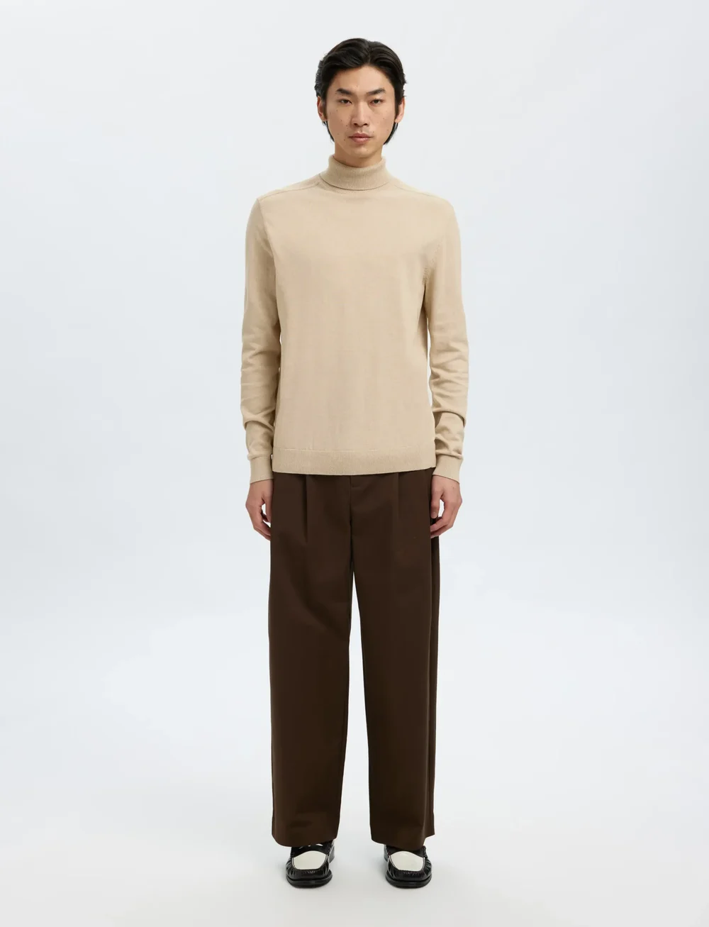 Selected - SLHBERG ROLL NECK B - kõrge kaelusega džemprid - oatmeal - 3
