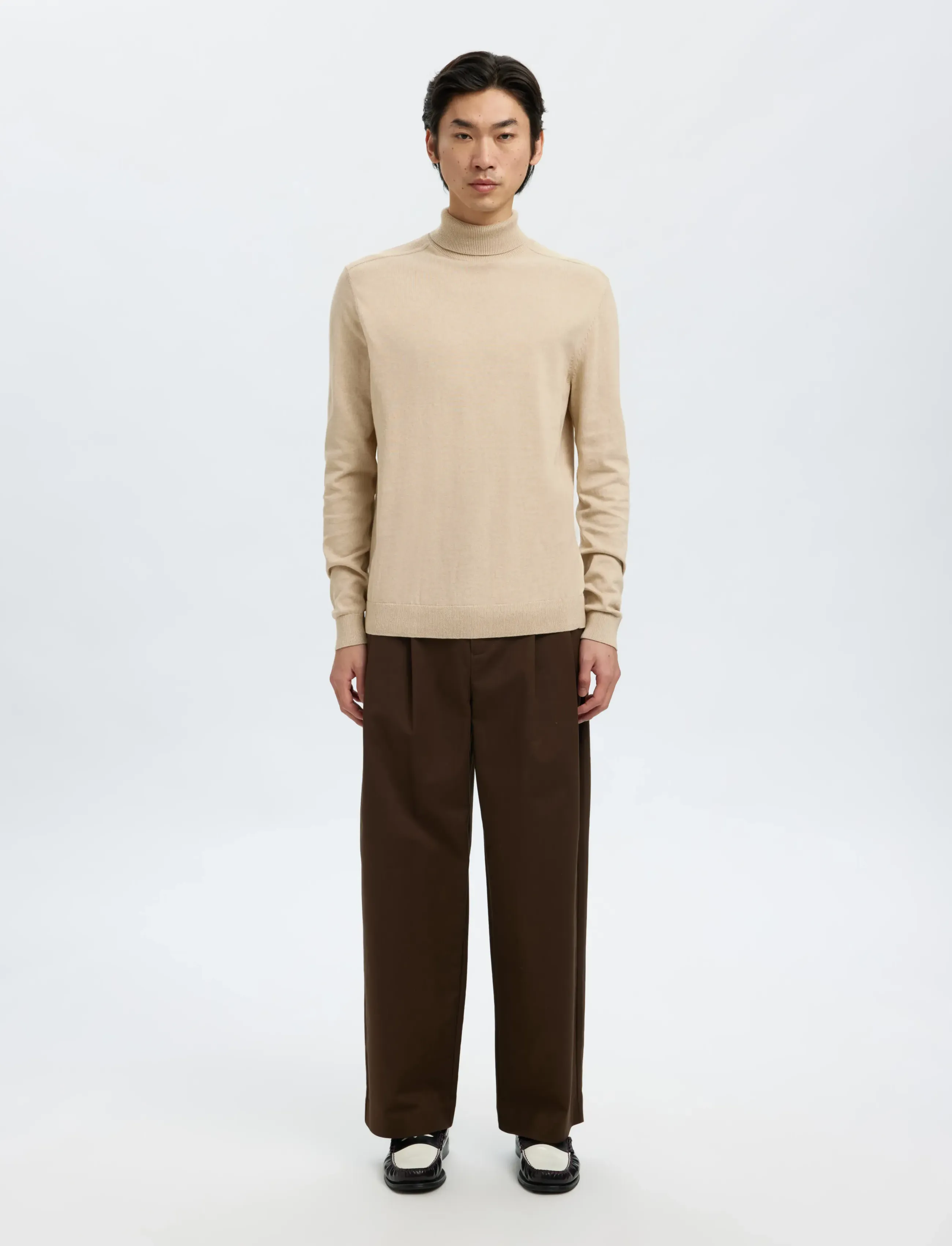 Selected - SLHBERG ROLL NECK NOOS - polokrage - oatmeal - 3