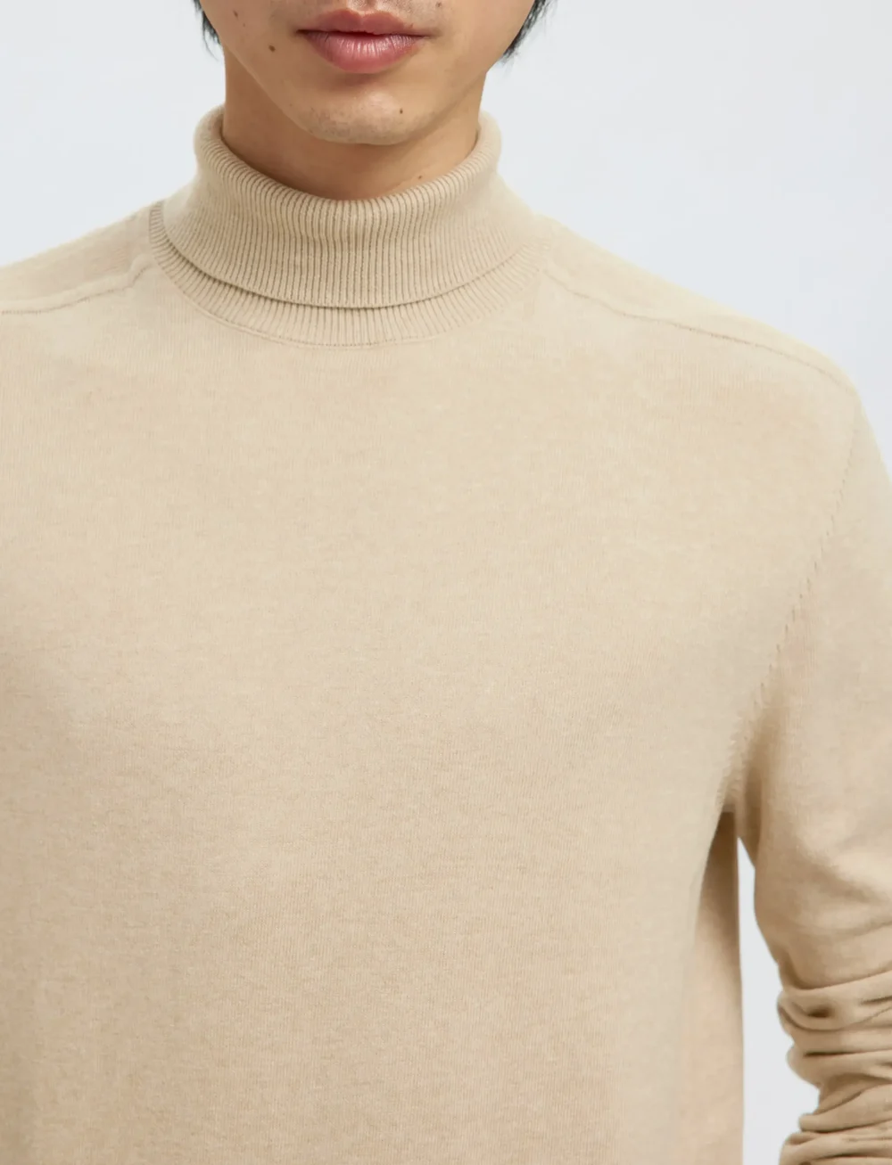 Selected - SLHBERG ROLL NECK B - kõrge kaelusega džemprid - oatmeal - 4