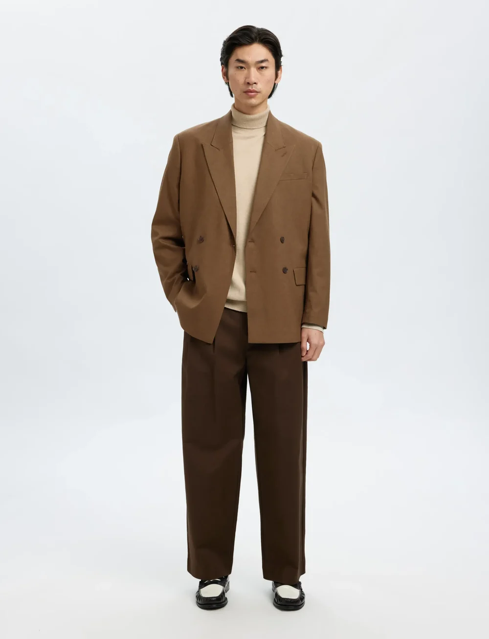 Selected - SLHBERG ROLL NECK B - kõrge kaelusega džemprid - oatmeal - 5