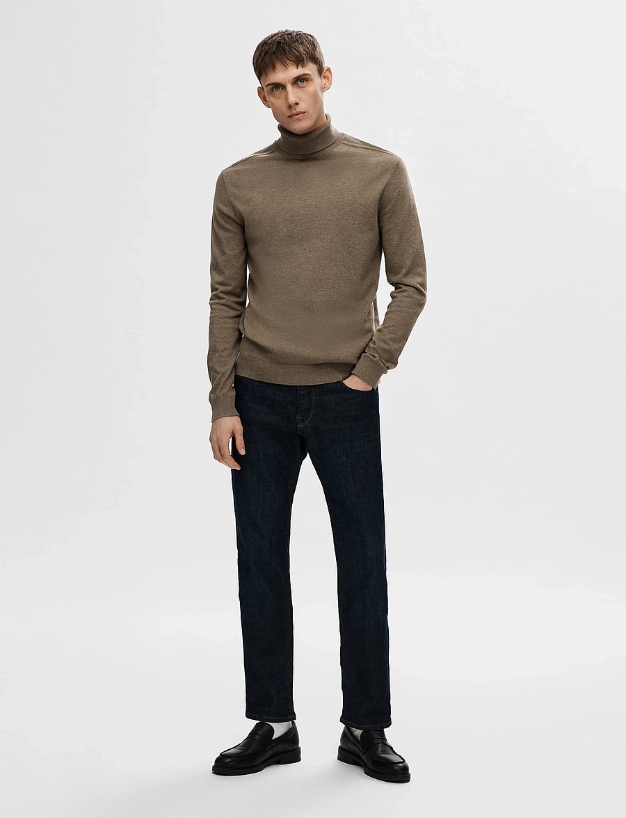 Selected - SLHBERG ROLL NECK NOOS - rollkragen - teak - 4