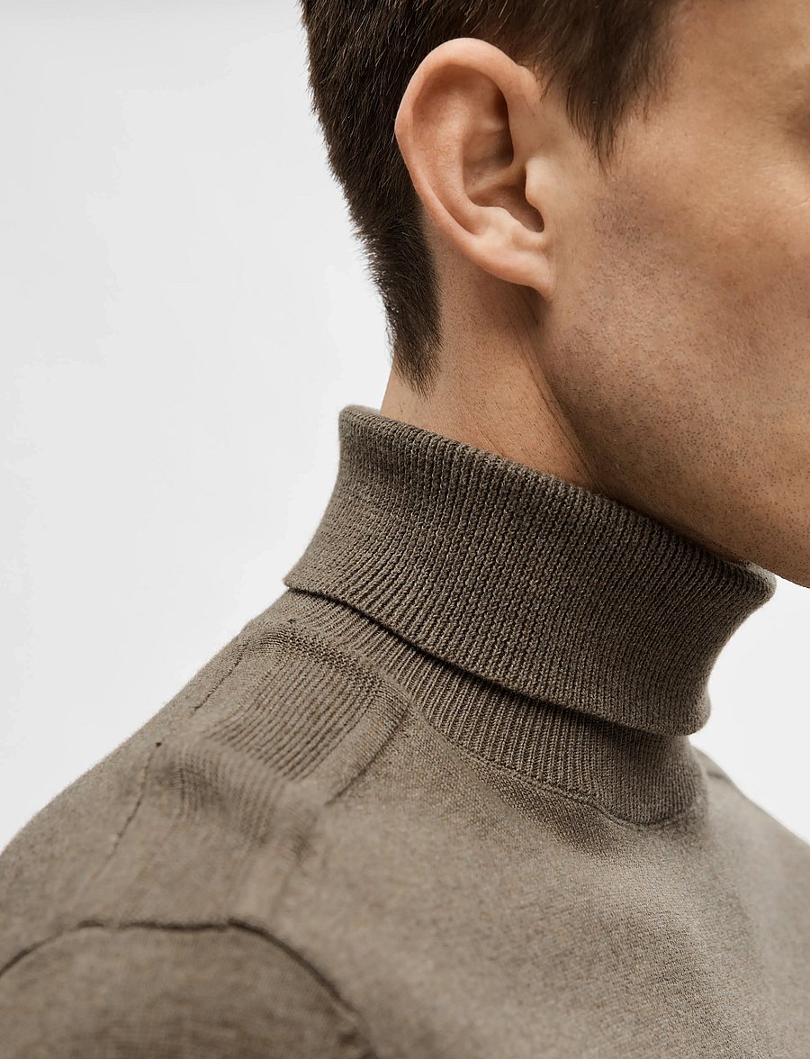 Selected - SLHBERG ROLL NECK NOOS - rollkragen - teak - 5
