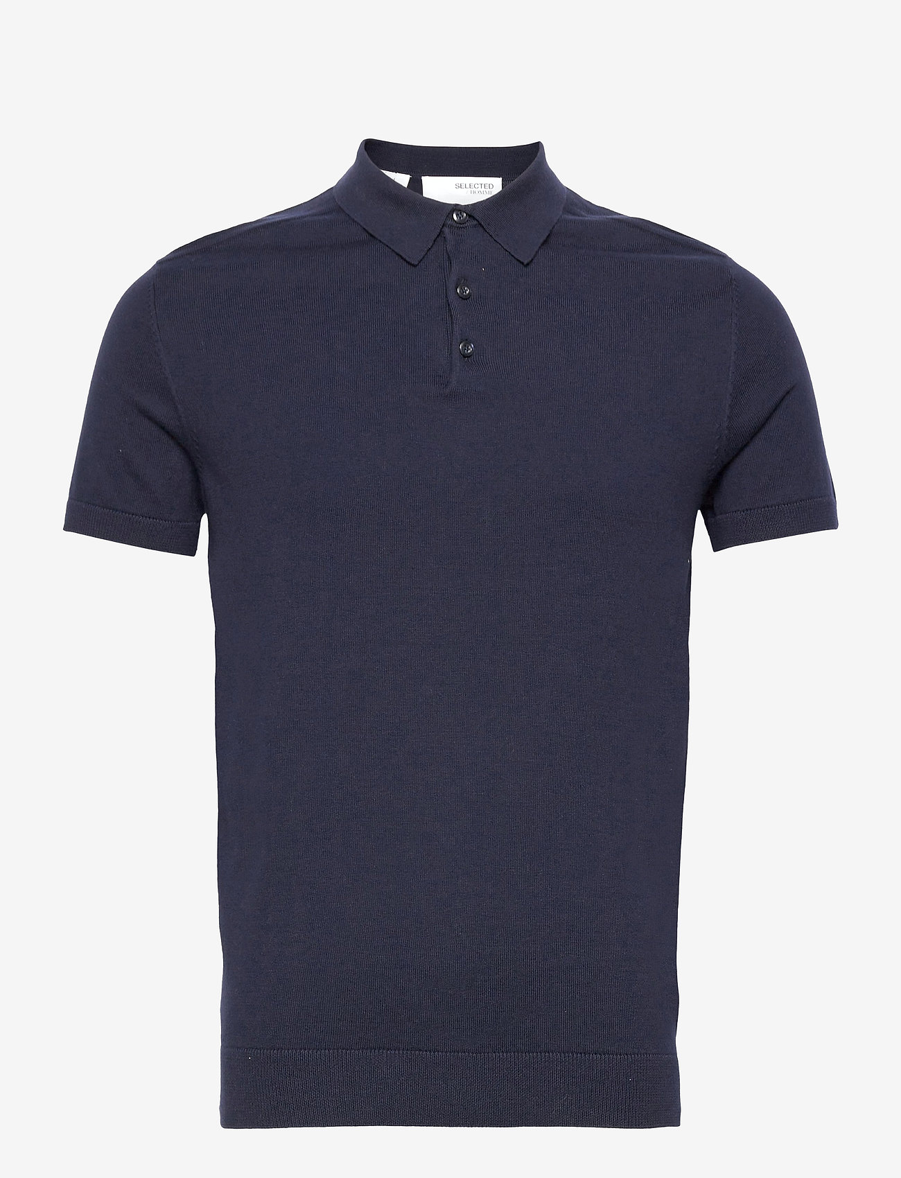 SLHBERG SS POLO NECK B - NAVY BLAZER