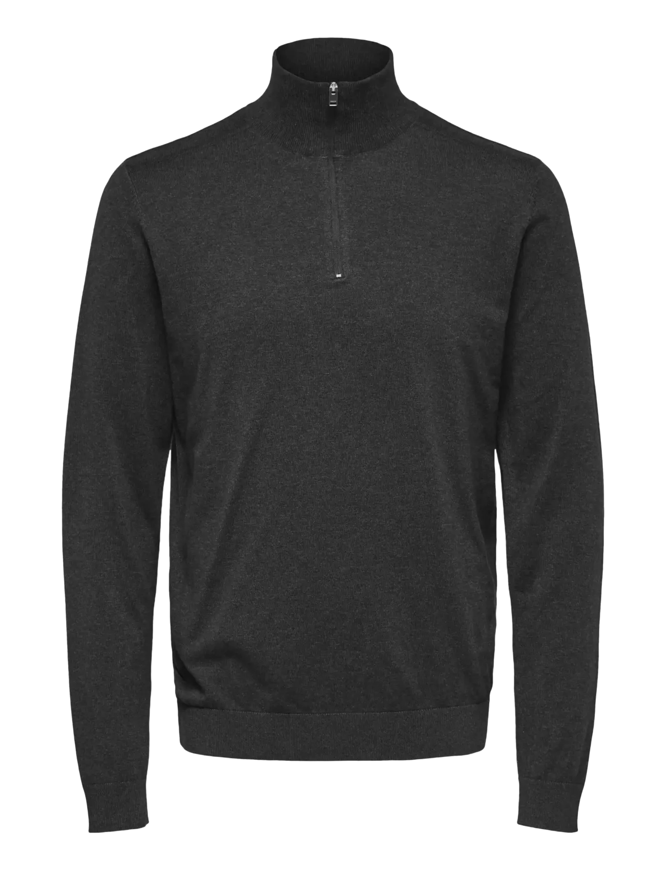 SLHBERG LS HALF ZIP NOOS - ANTRACIT