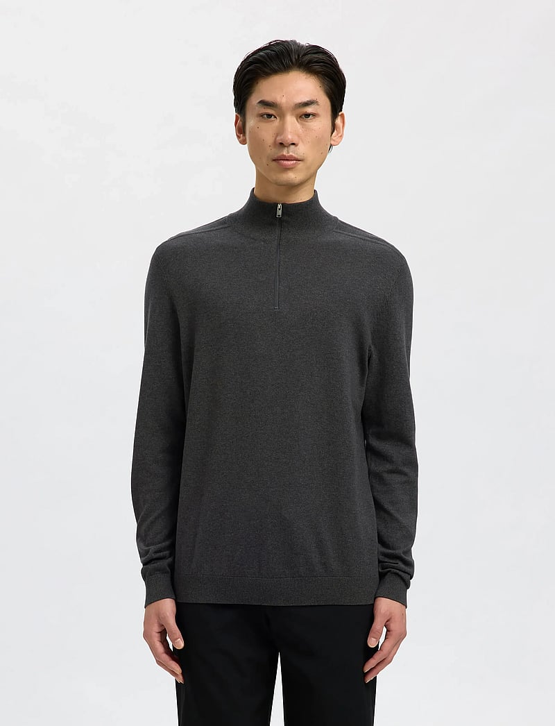 Selected - SLHBERG LS HALF ZIP NOOS - half zip-tröjor - antracit - 0