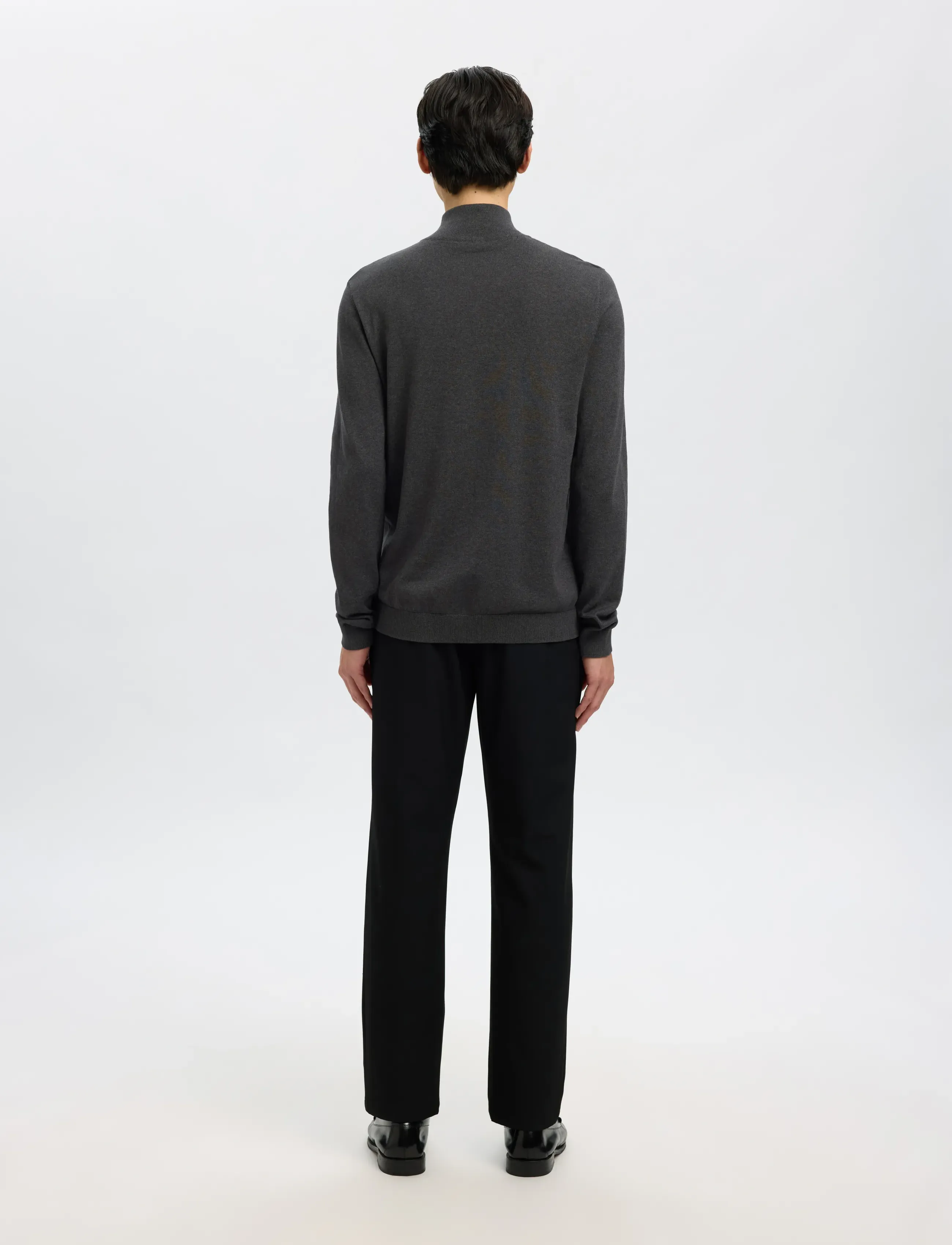 Selected - SLHBERG LS HALF ZIP NOOS - halfzip strik - antracit - 2