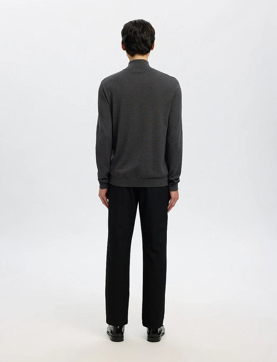 Selected - SLHBERG LS HALF ZIP NOOS - pullover mit halbem reißverschluss - antracit - 2
