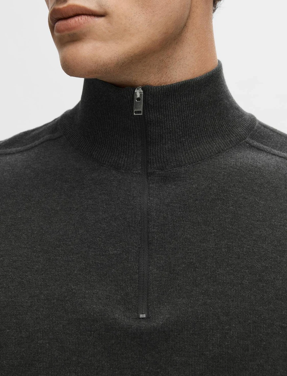 Selected - SLHBERG LS HALF ZIP NOOS - half zip-tröjor - antracit - 5