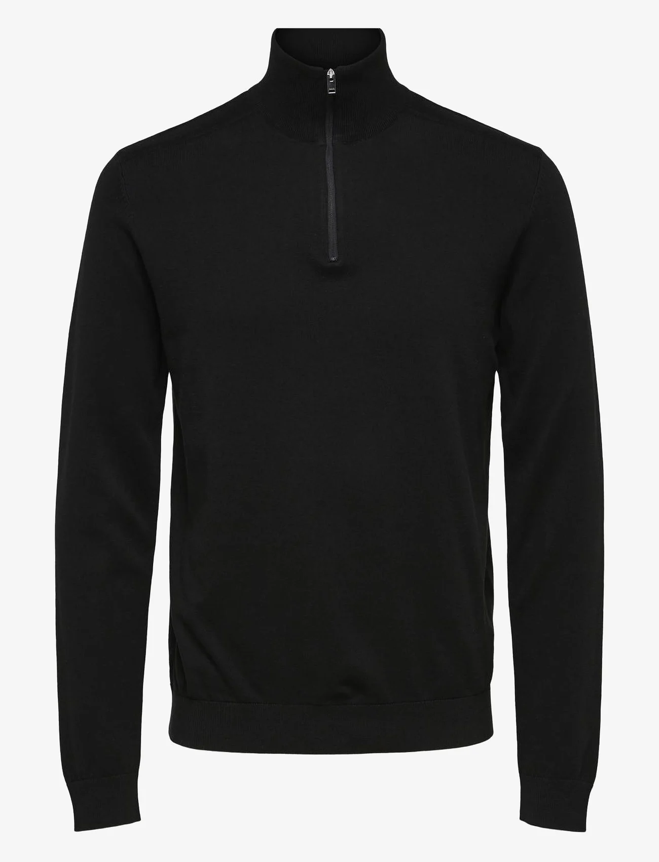 Selected Homme - SLHBERG HALF ZIP CARDIGAN NOOS - džemperiai su trumpu užtrauktuku - black - 0
