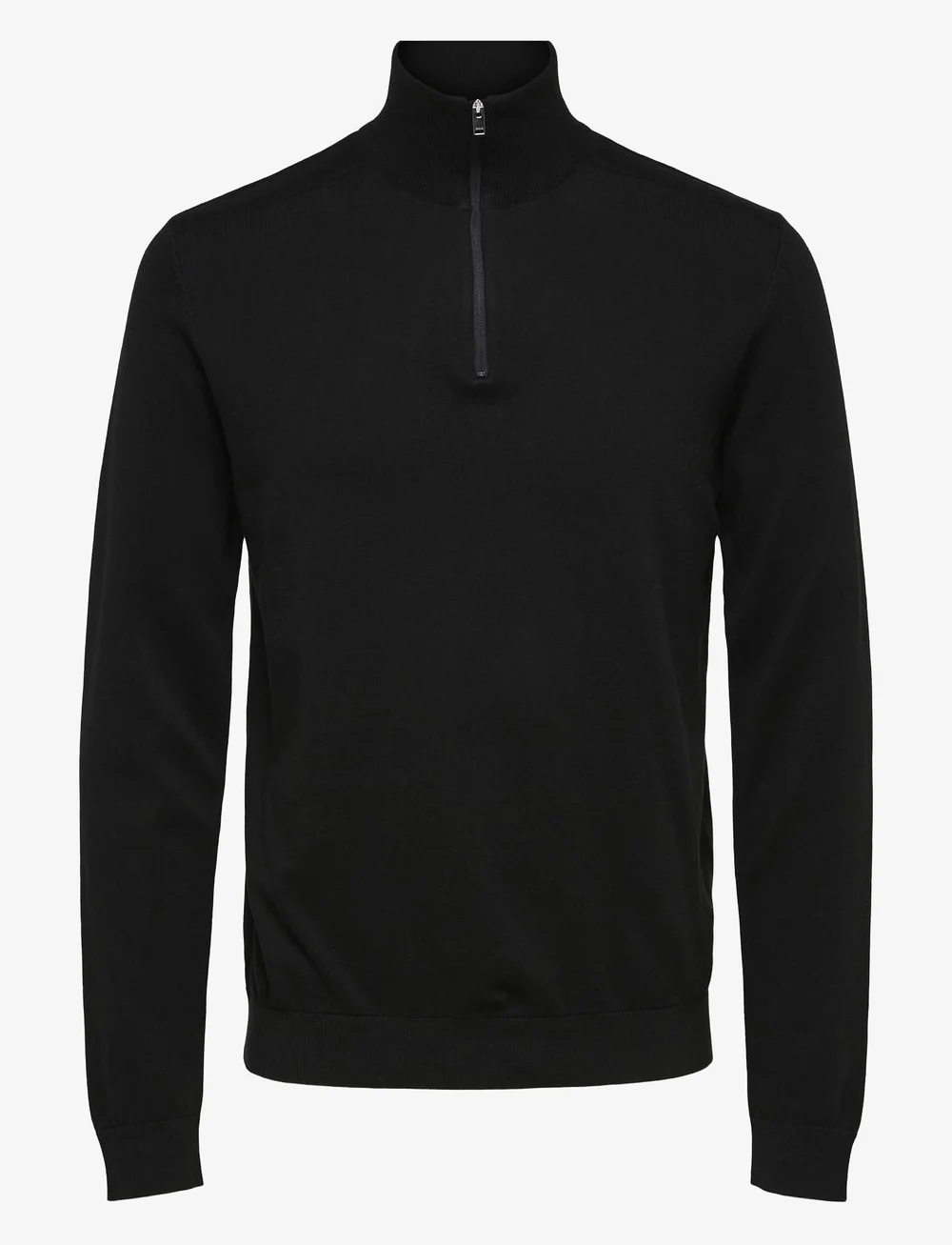 Selected - SLHBERG LS HALF ZIP NOOS - halfzip strik - black - 1
