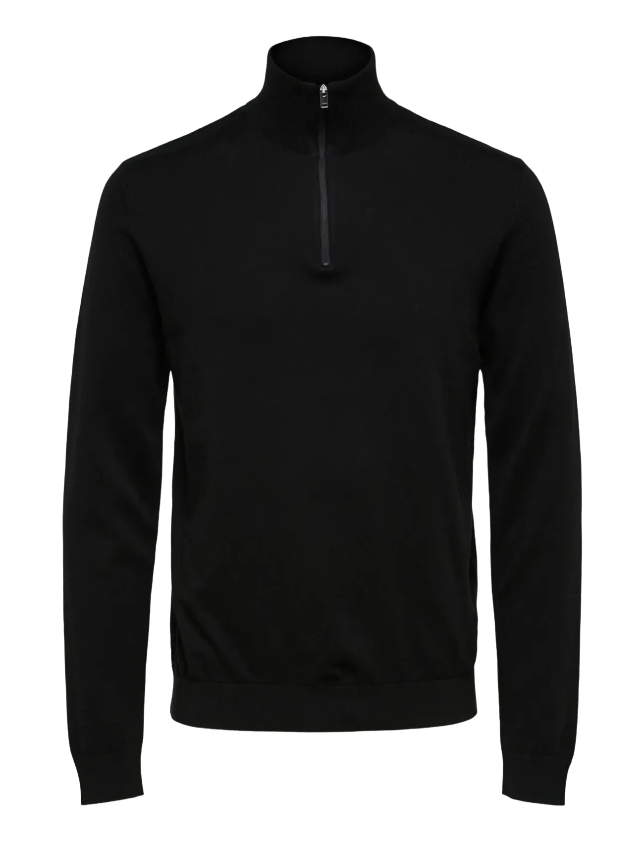 Selected SLHBERG HALF ZIP CARDIGAN NOOS - Strik - BLACK / black