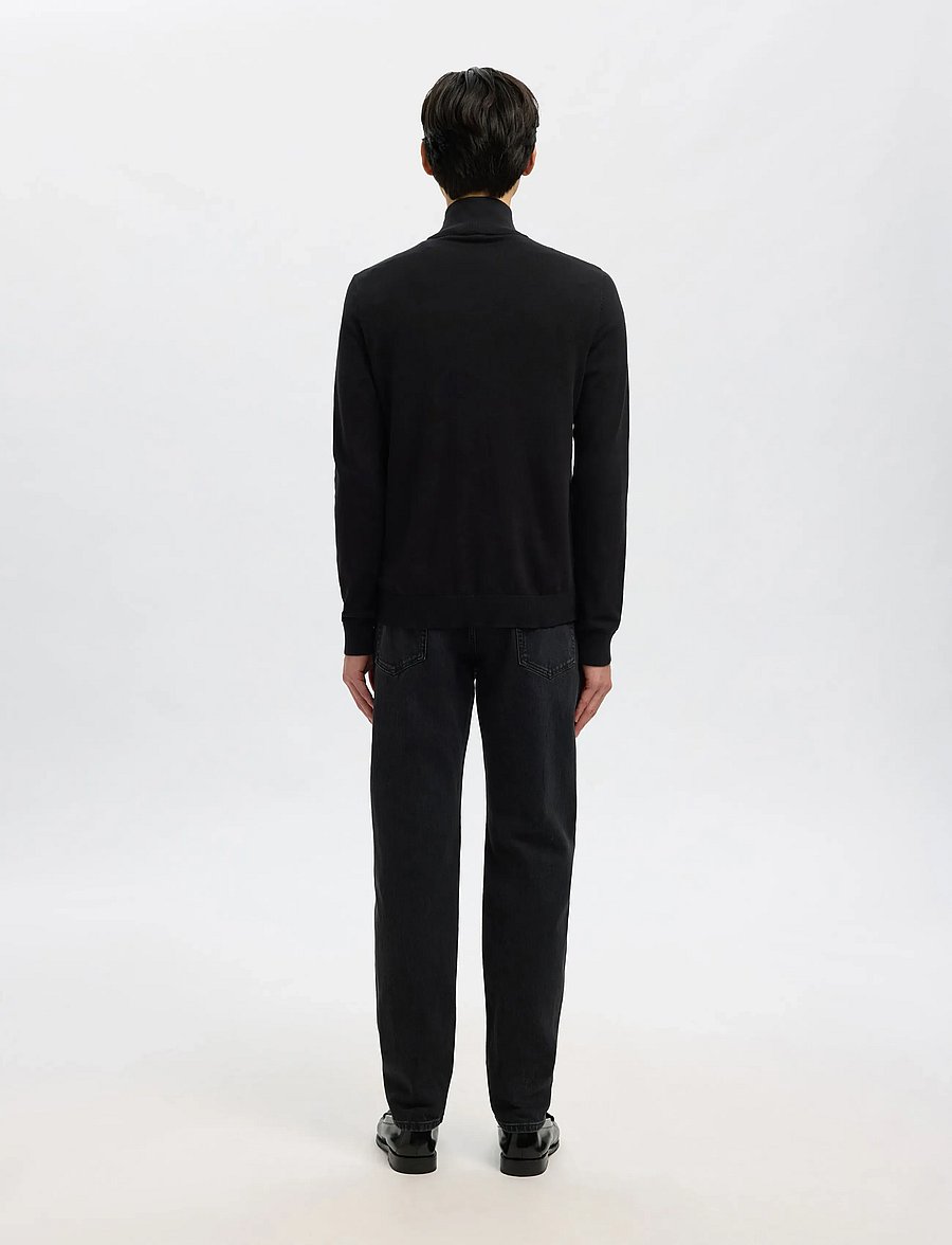 Selected - SLHBERG LS HALF ZIP NOOS - pullover mit halbem reißverschluss - black - 3