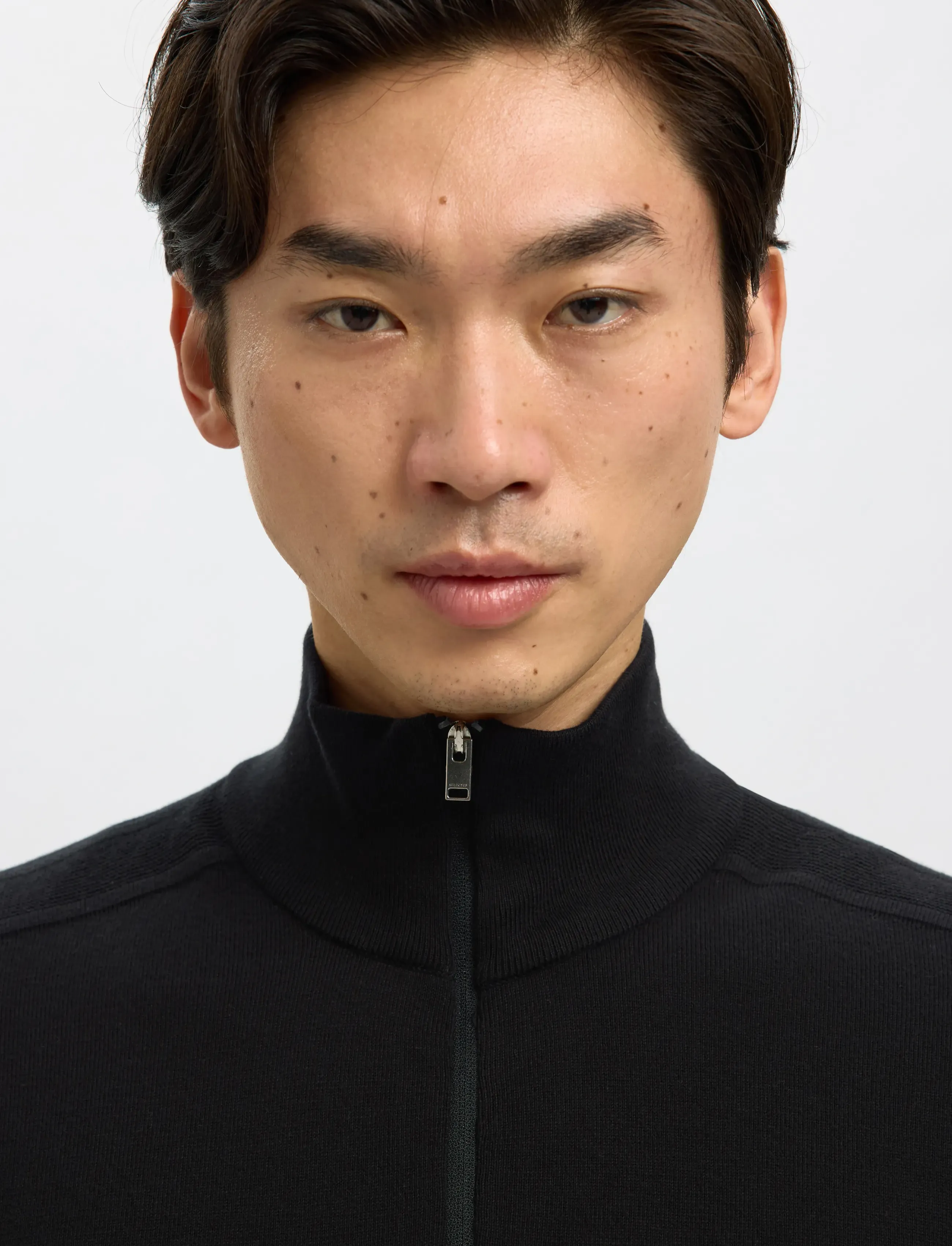 Selected - SLHBERG LS HALF ZIP NOOS - halfzip strik - black - 5