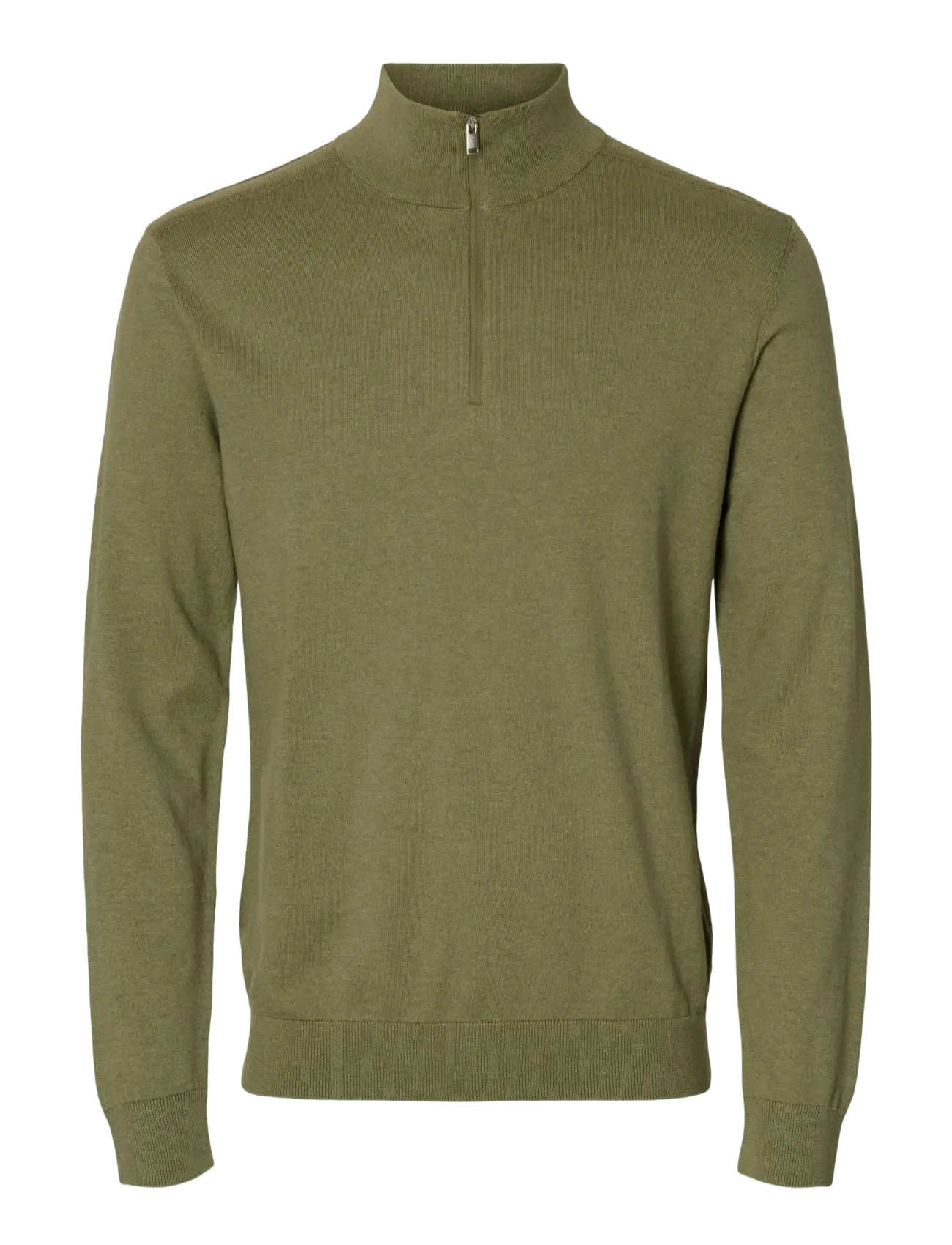Selected SLMBERG LS HALF ZIP NOOS - Strickmode - DEEP LICHEN GREEN / green